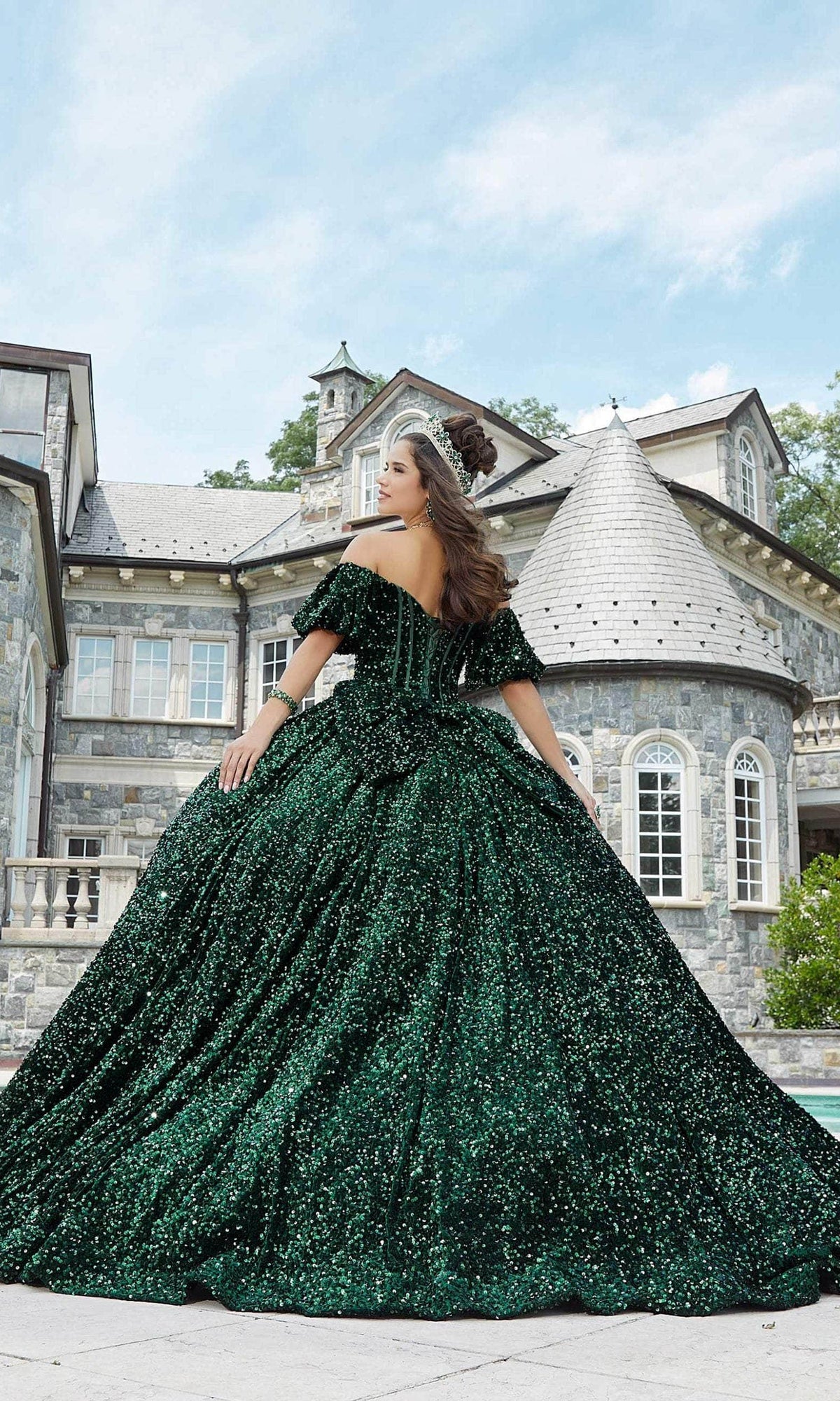 Mori Lee 60171 - Bow-Accented Back Sequin Ballgown - view 10