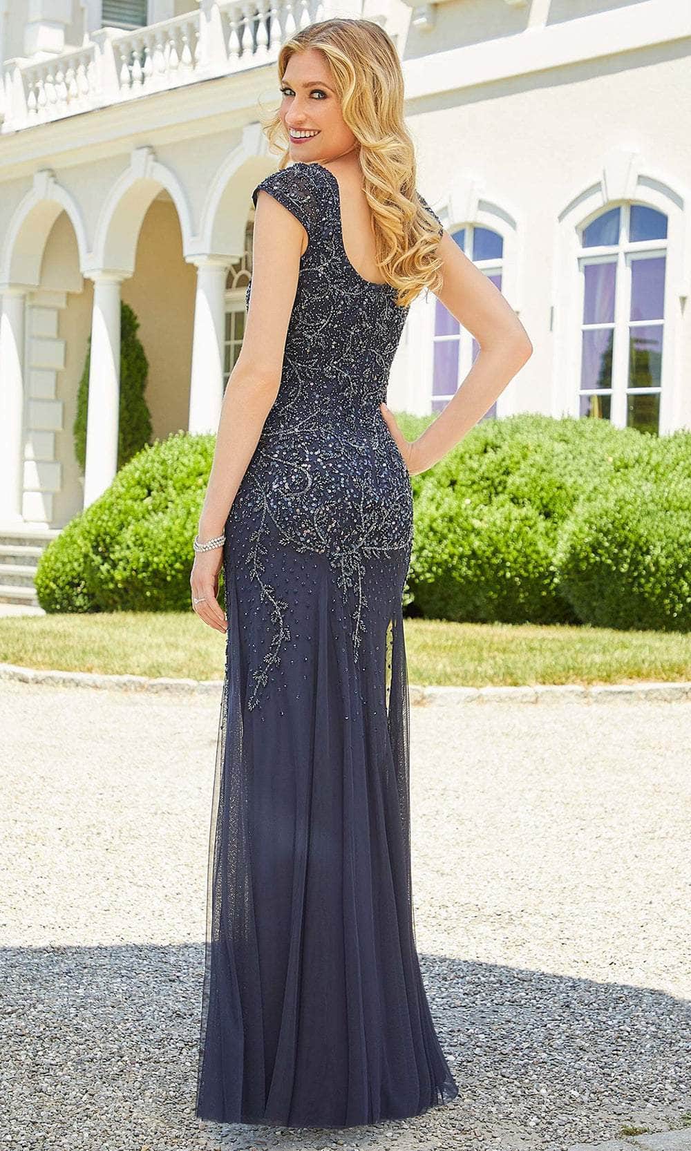 Mori Lee 72501 - Beaded Lace Evening Dress - back view