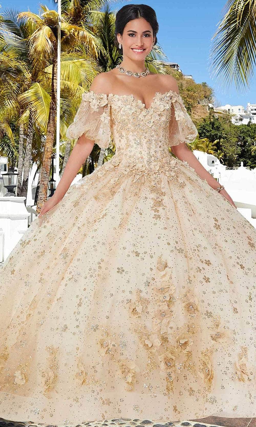 Mori Lee 89358 - Floral Appliqued Sweetheart Ballgown - view 6