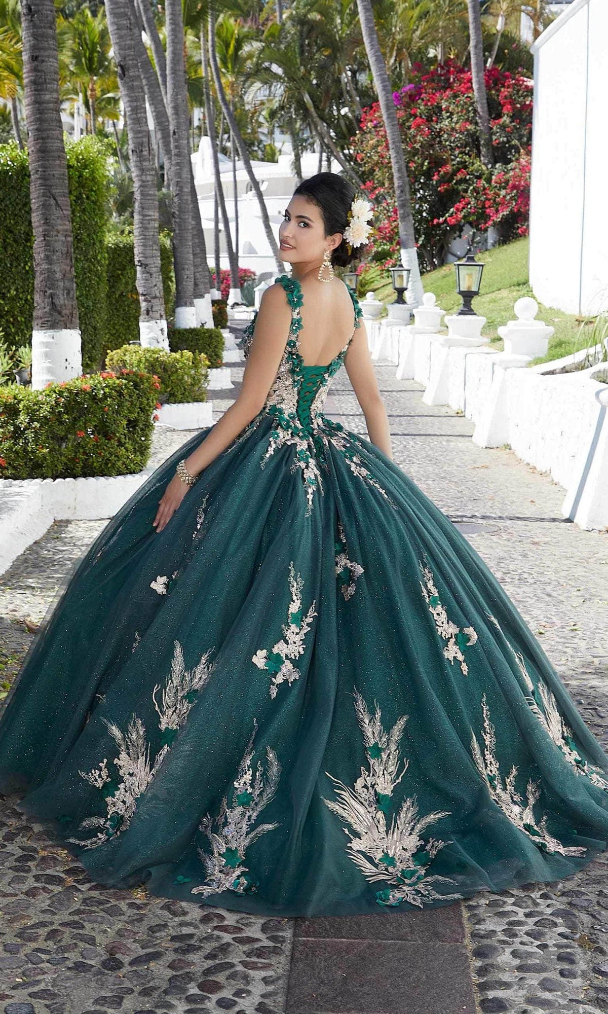 Mori Lee 89362 - Floral Appliqued Quinceañera Dress - view 8
