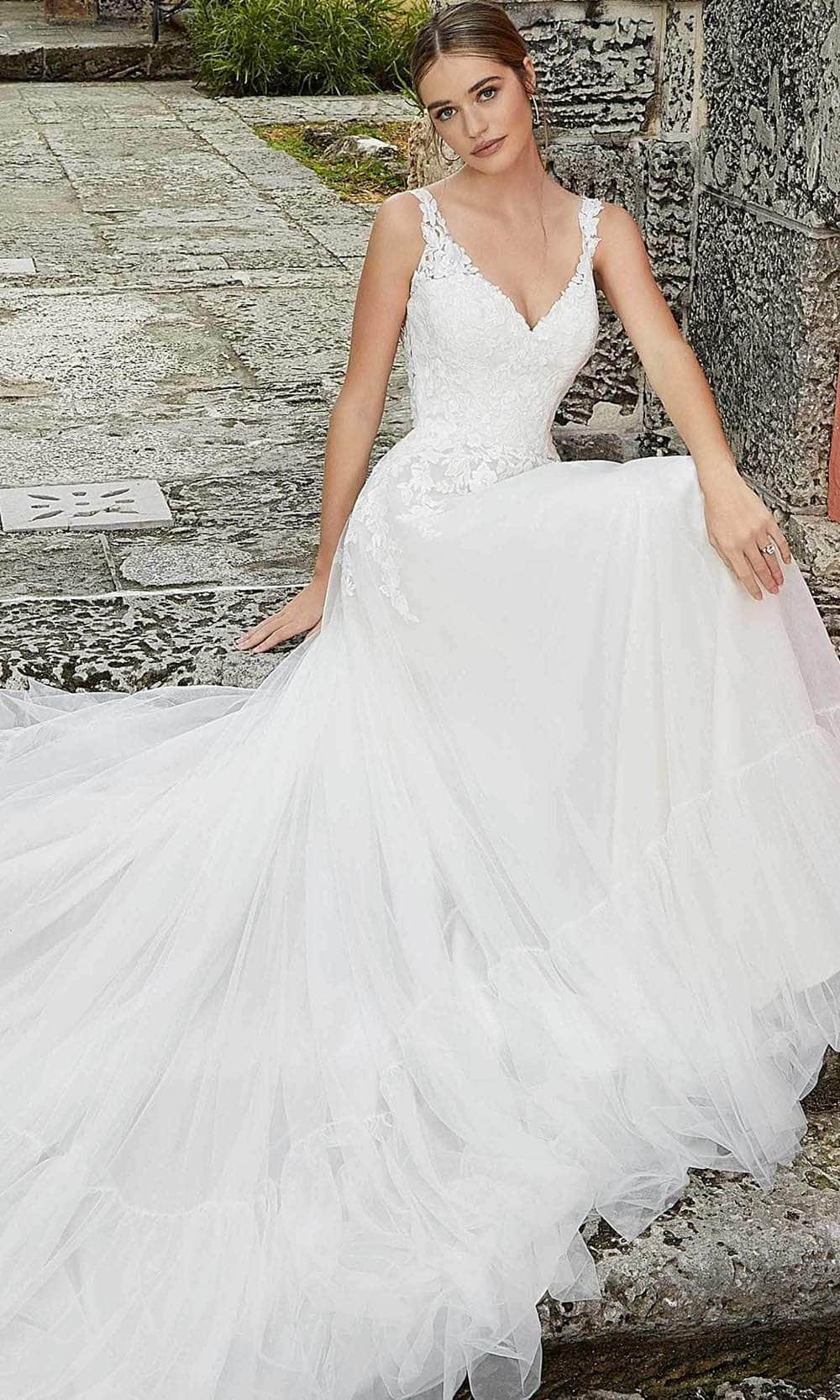 Mori Lee Bridal 6978 - Detachable Sleeve Wedding Dress - detail view