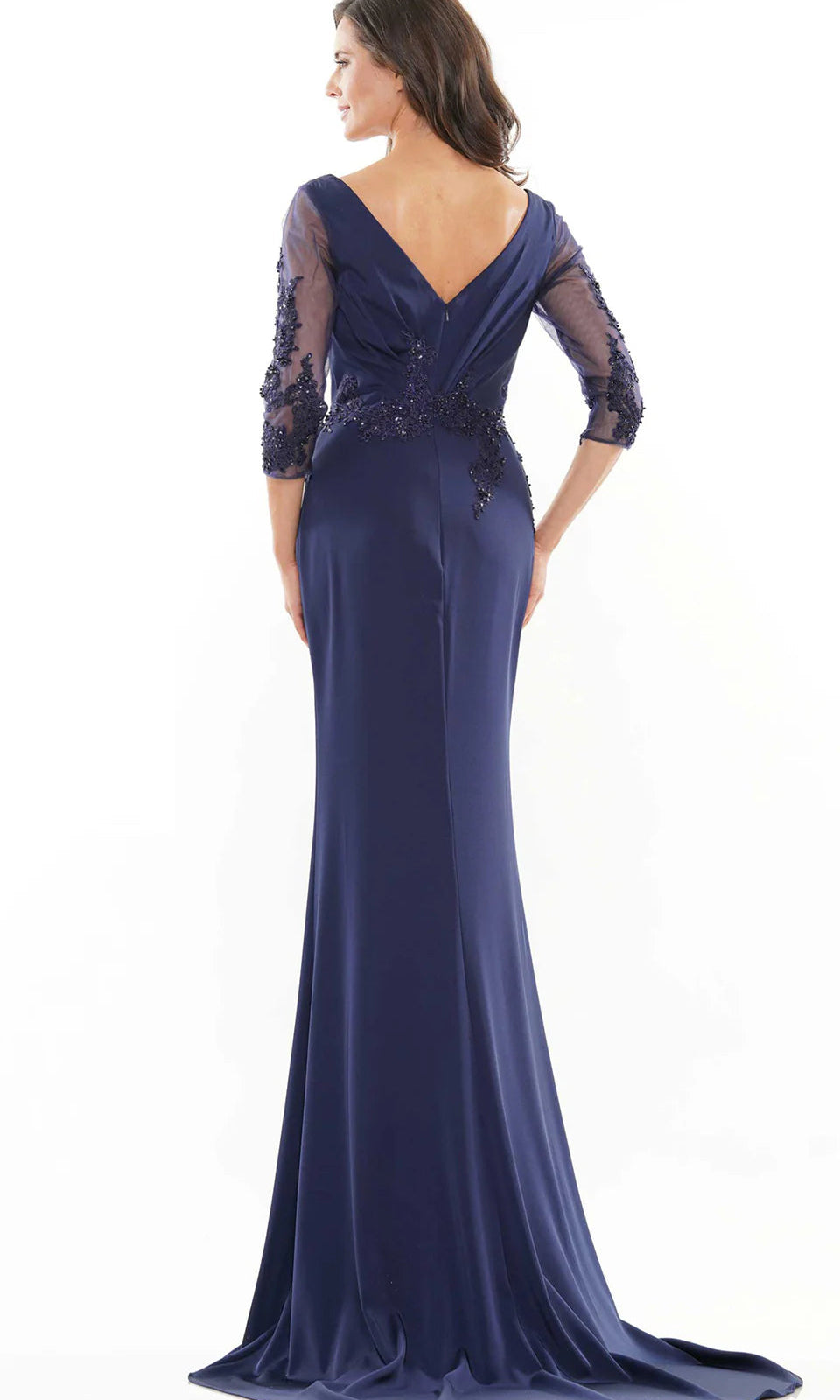 Marsoni by Colors - MV1145 Embroidery Detailed Polished Gown - view 7