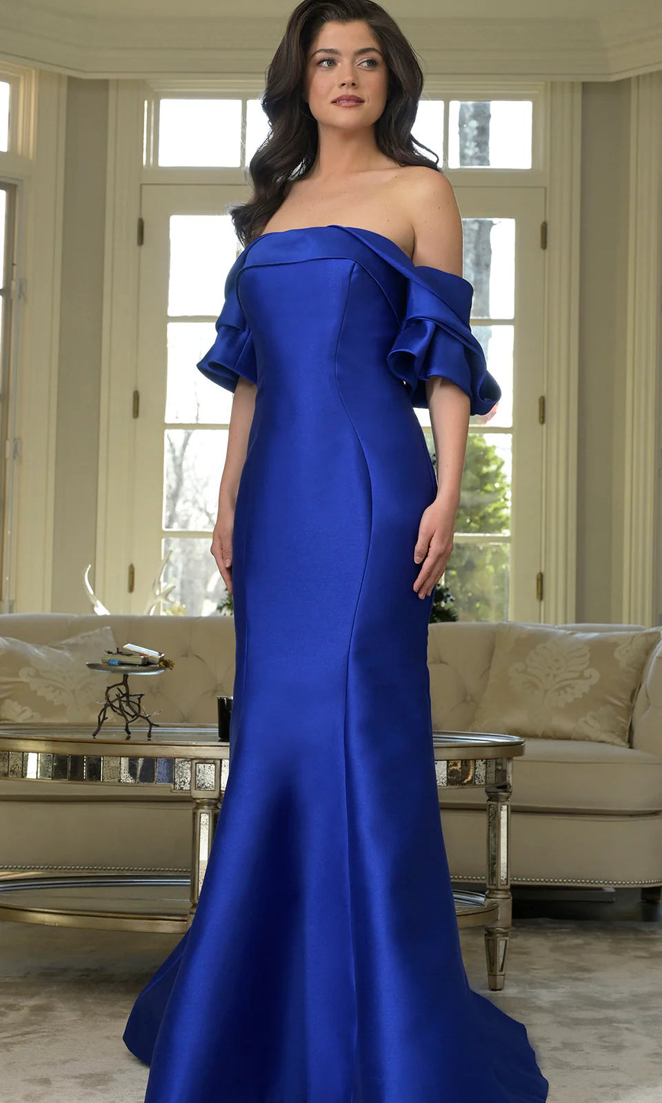 Marsoni by Colors MV1290 - Draped Sleeve Evening Gown - view 6