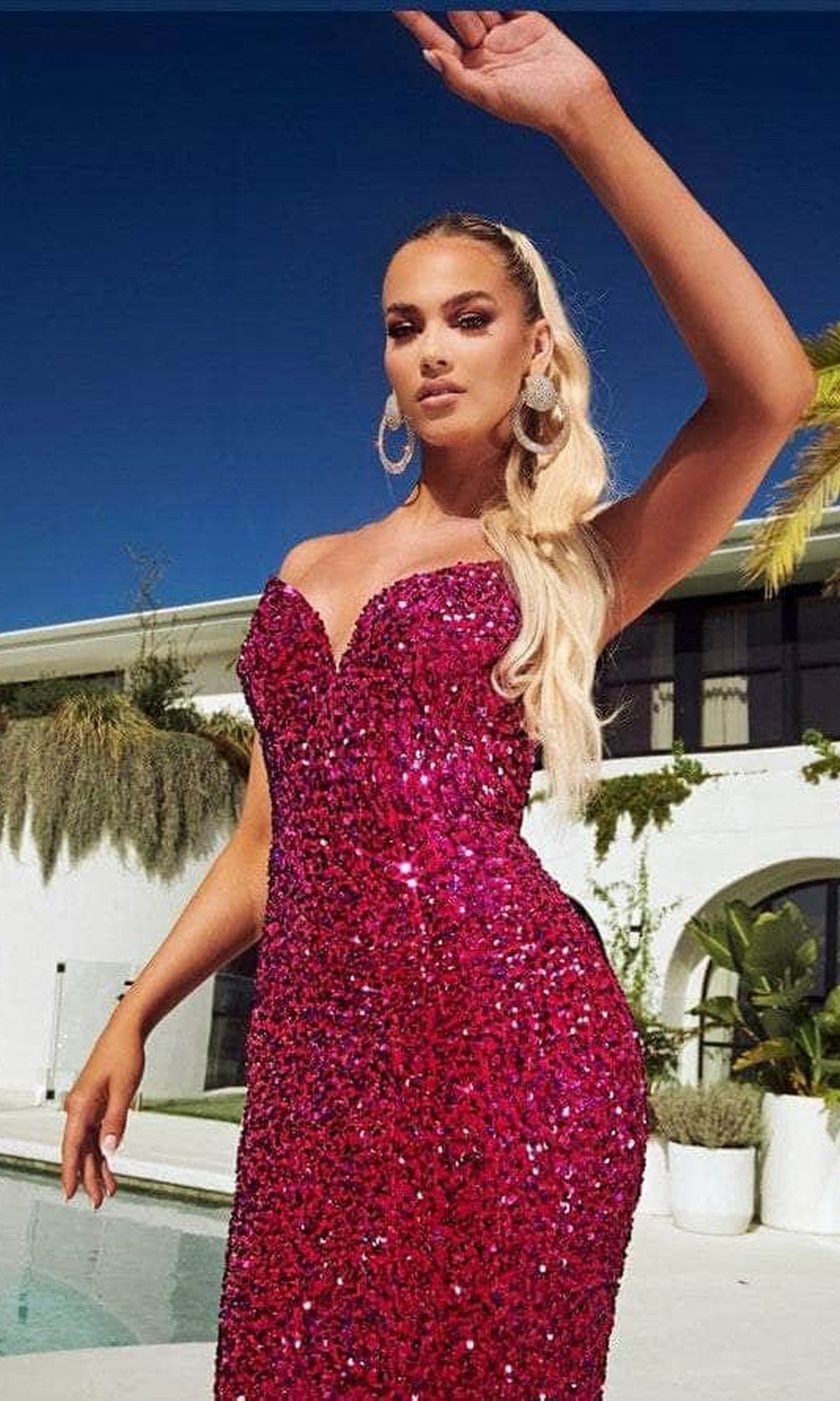 Portia and Scarlett - PS21208 Strapless V-Neck Sequin Gown