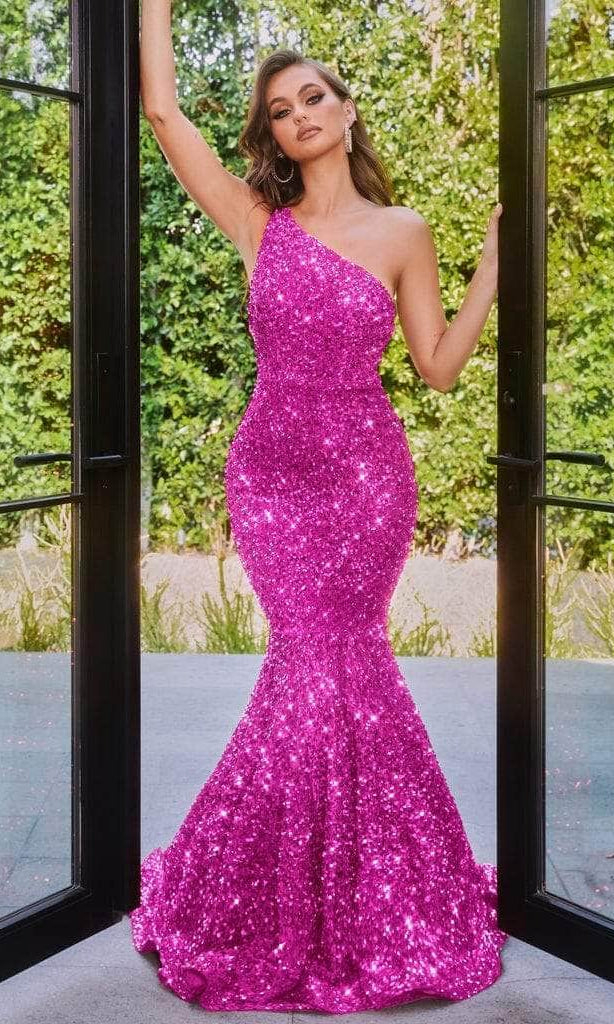Portia and Scarlett - PS22350 One-Shoulder Sequin Mermaid Gown - view 13