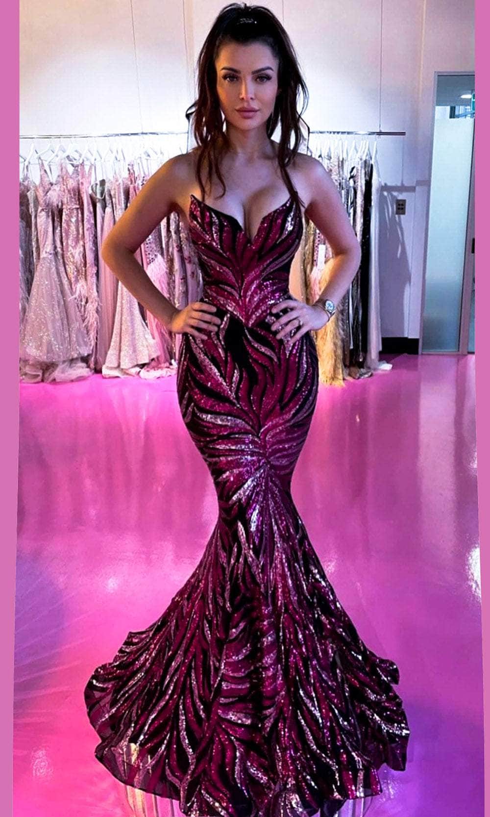 Portia and Scarlett PS22538 - Sequin Motif Mermaid Evening Dress - view 9