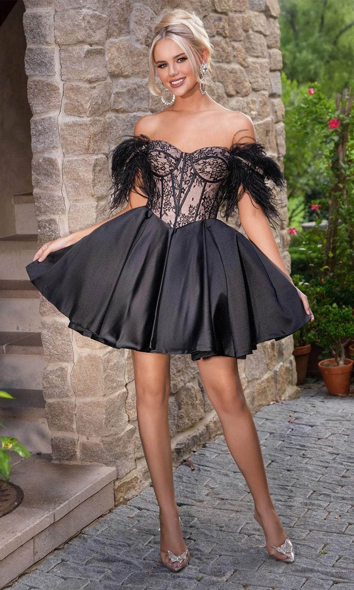 Portia and Scarlett PS24417 - Lace Corset Cocktail Dress
