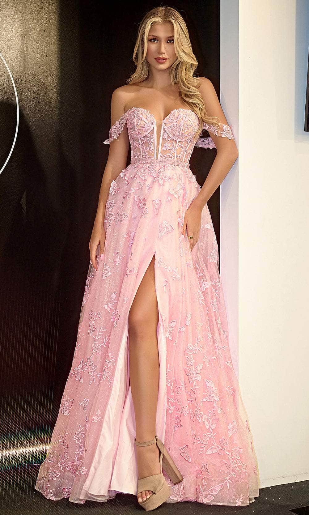 Portia and Scarlett PS24513X - Butterfly Motif Prom Dress - view 5