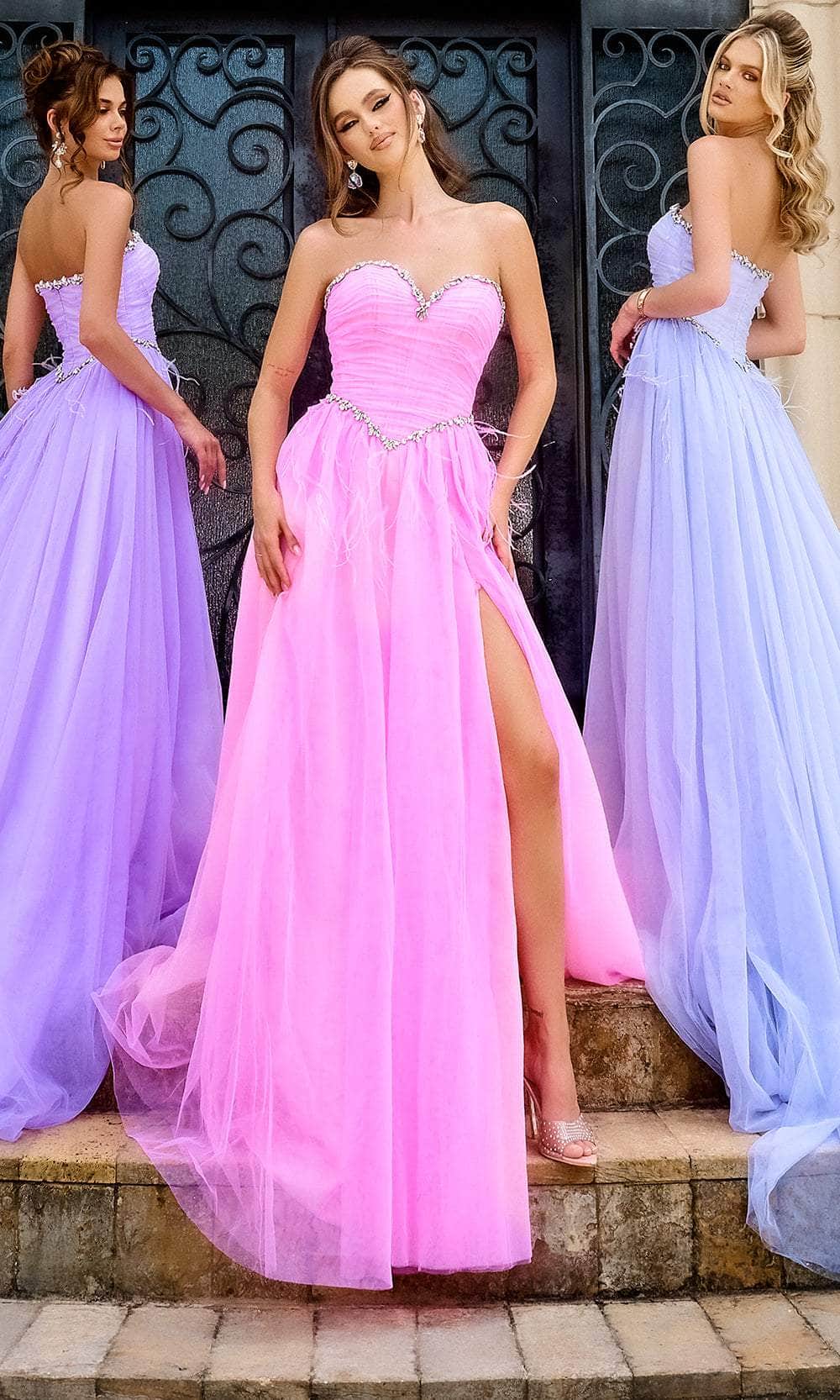 Portia and Scarlett PS24632 - Beaded Trim Strapless Prom Gown - view 5