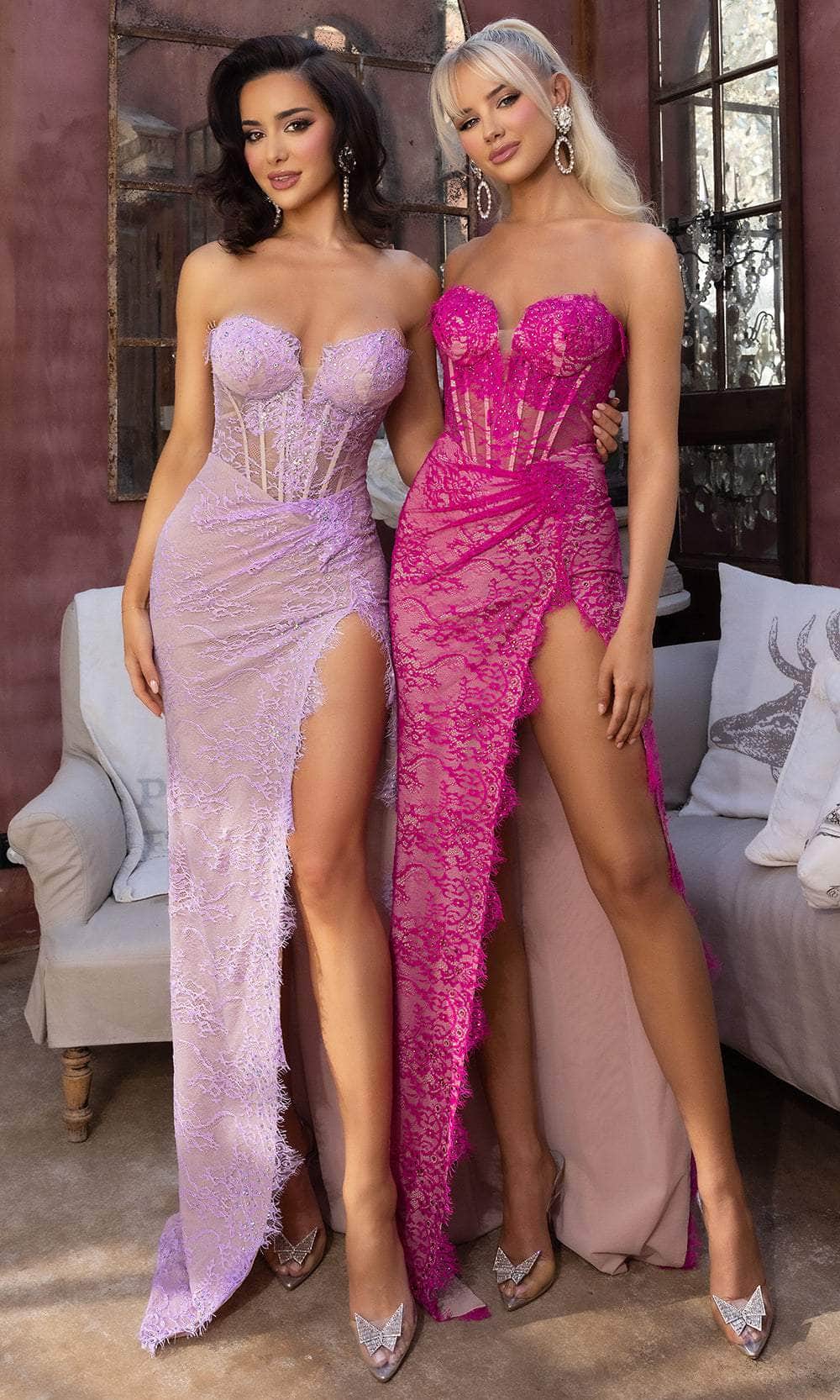 Portia and Scarlett PS25151 - Lace Applique Prom Dress - view 4