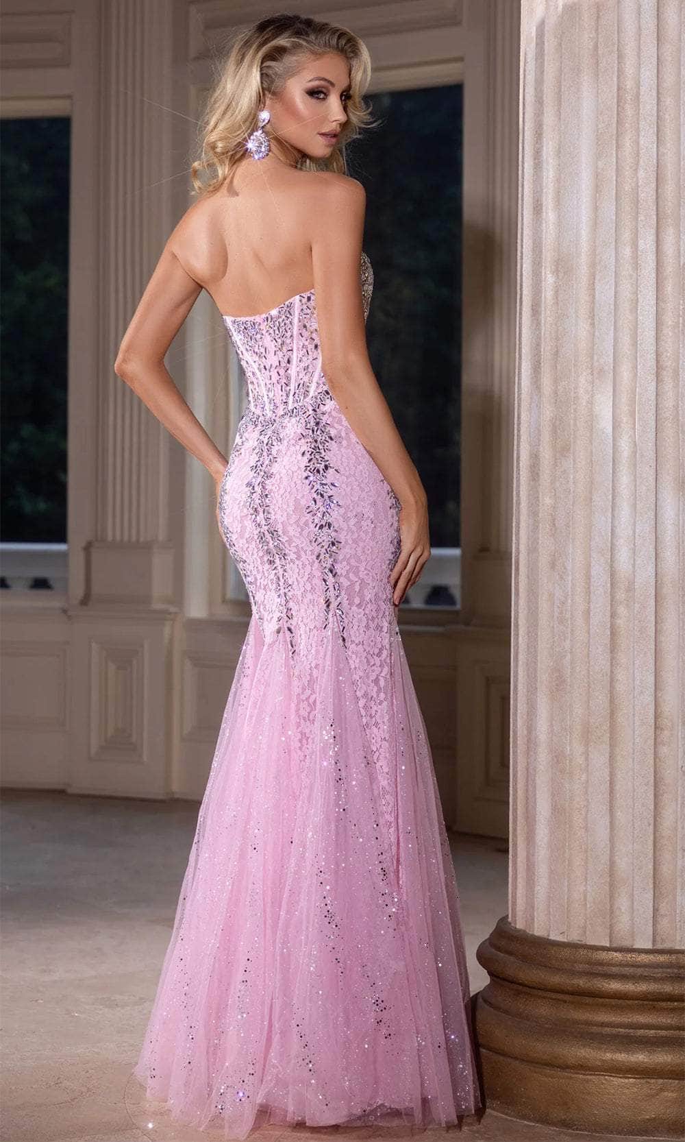Portia and Scarlett PS25169 - Godet Detailed Prom Dress - back view