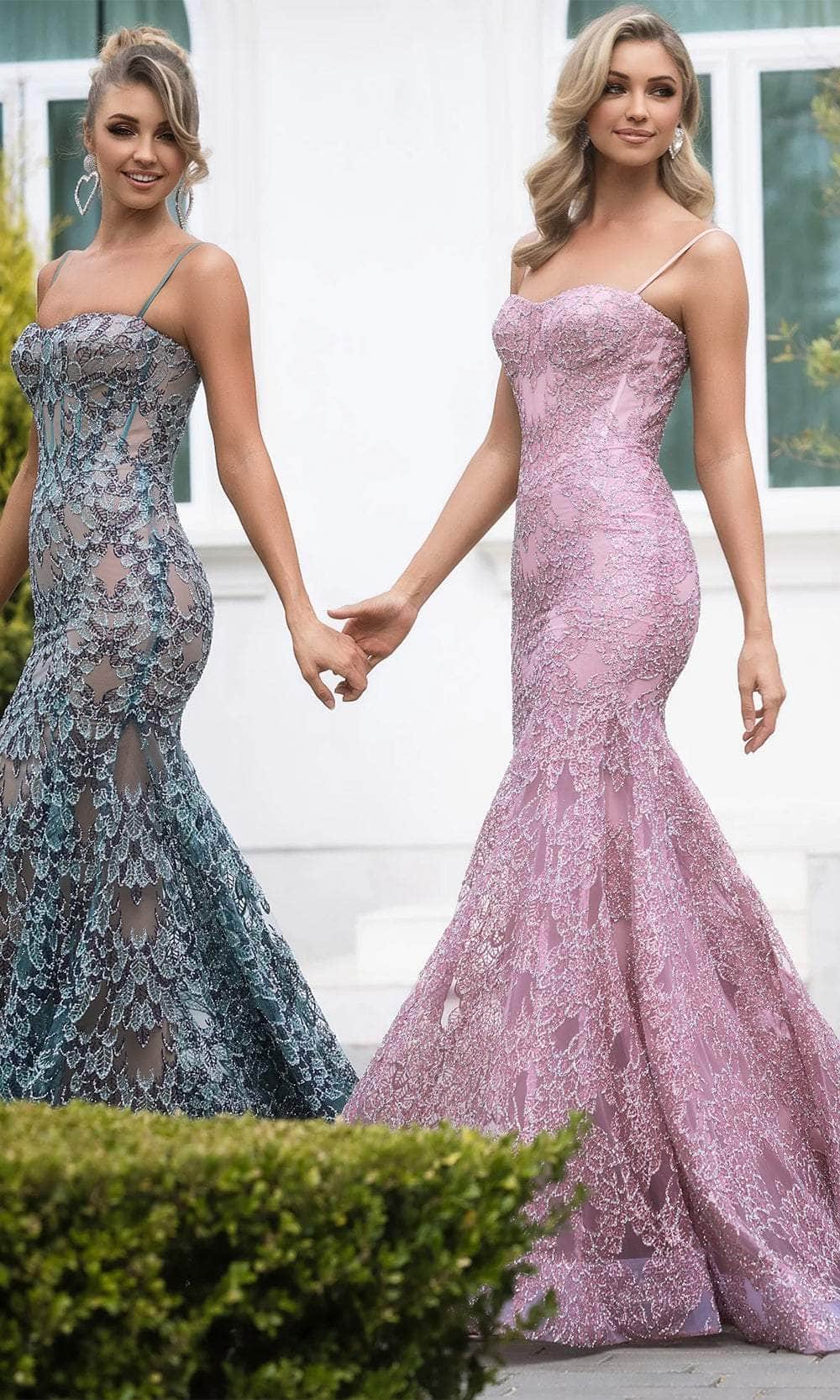 Portia and Scarlett PS25251 - Lace Detailed Prom Dress - view 7