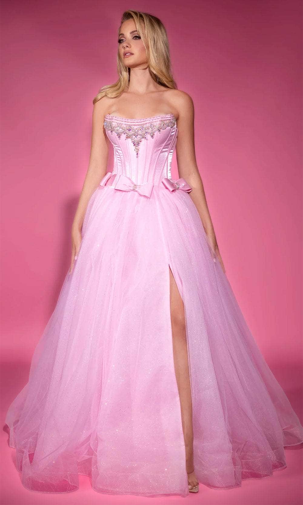 Portia and Scarlett PS25336 - Crystal Beaded Scoop Ballgown - detail view