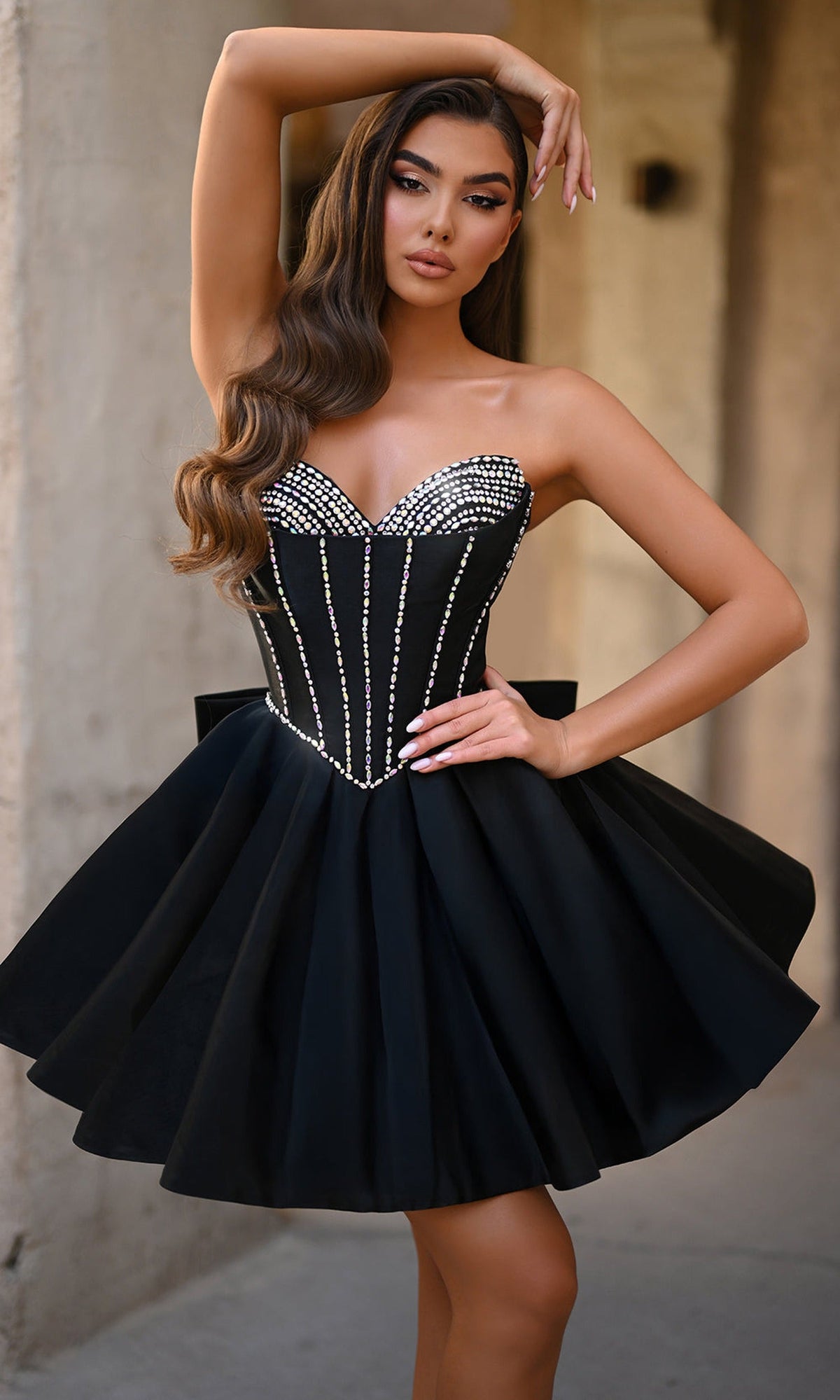 Portia and Scarlett PS25706 - Sweetheart Beaded Bust Flare Dress