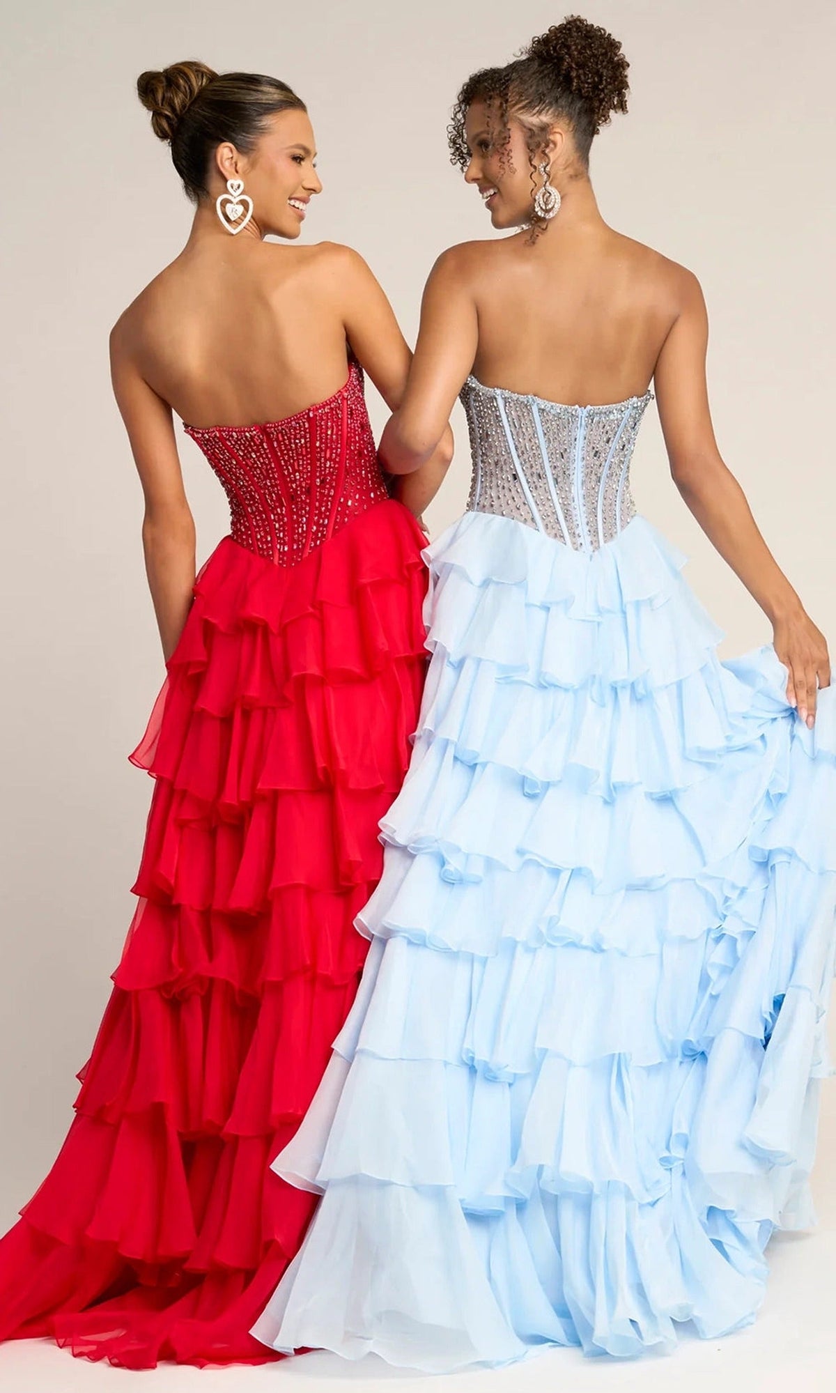 Portia and Scarlett PS26037 - Embellished Corset Ruffle Prom Dress