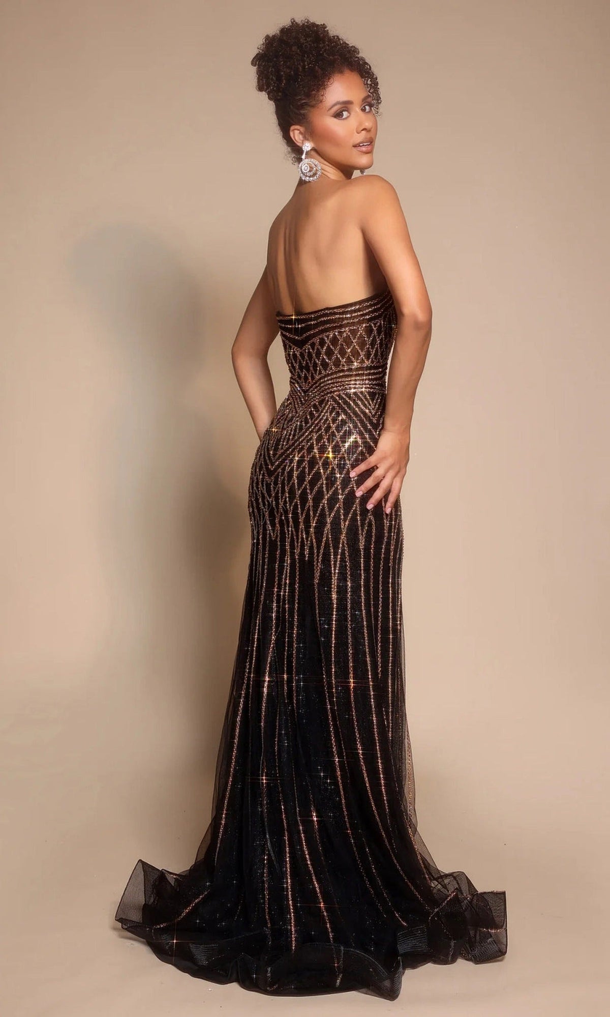 Portia and Scarlett PS26072 Geometric Beaded Dress