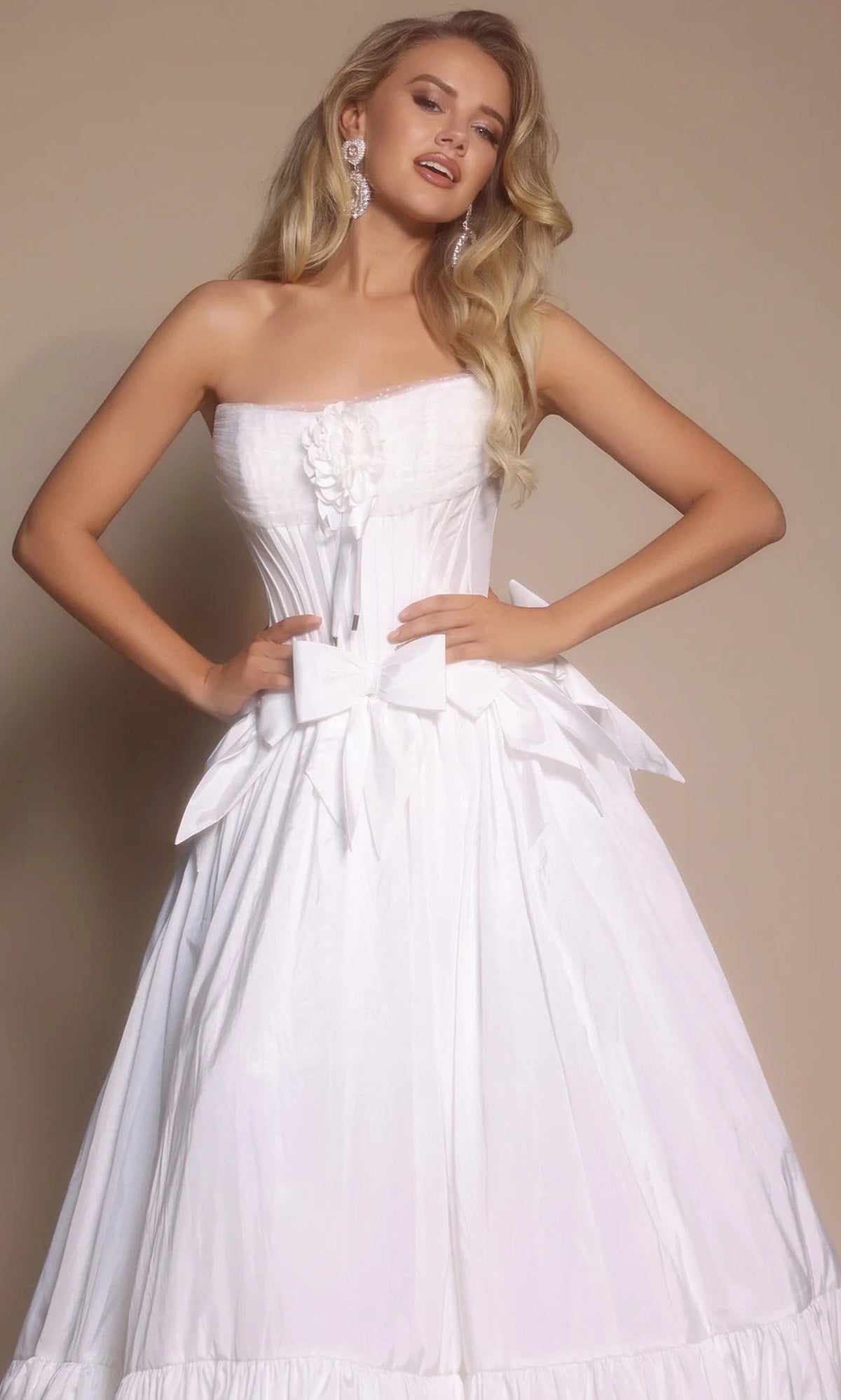 Portia and Scarlett PS26148 - Tiered Hem Scoop Neck Ballgown