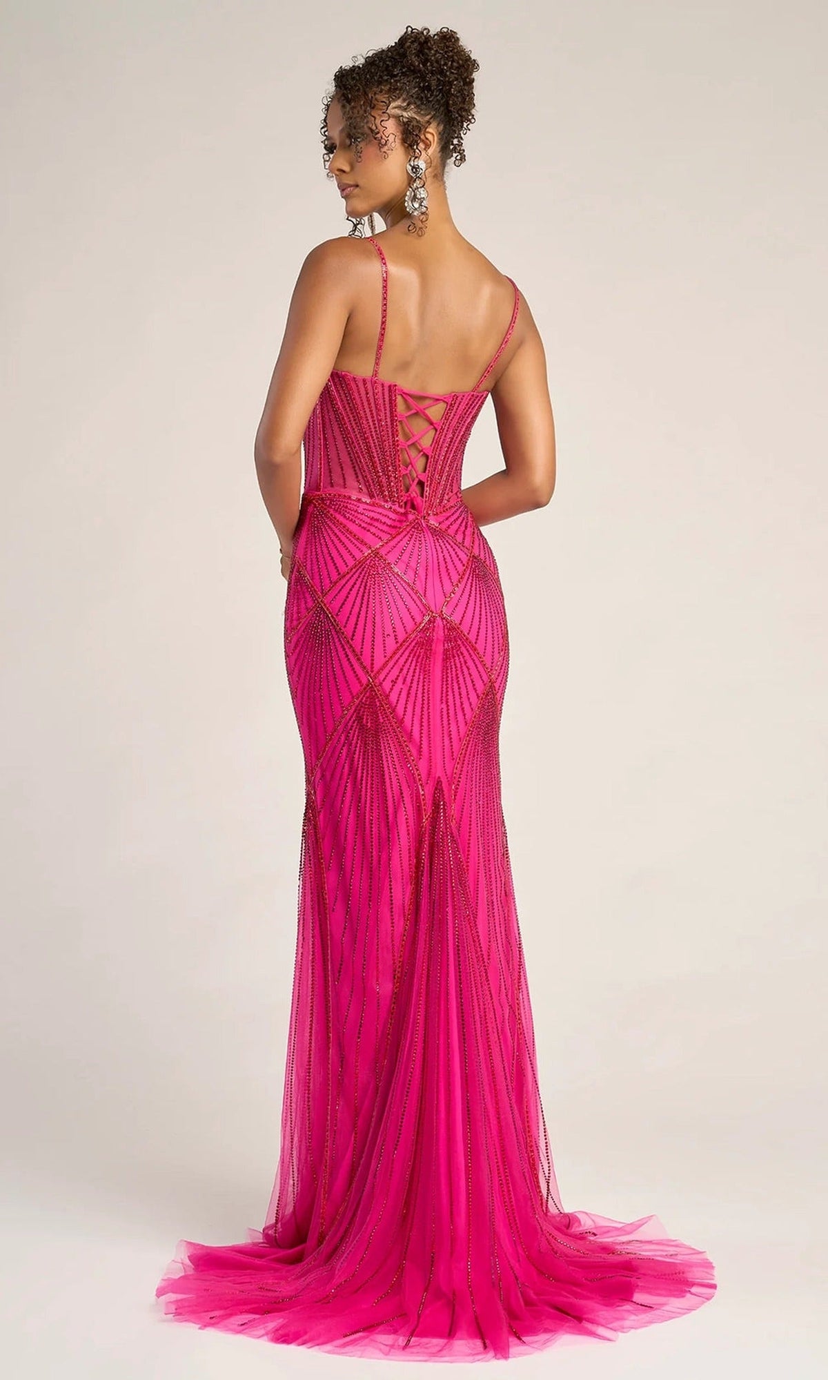 Portia and Scarlett PS26263 - Illusion Bodice Deep V-Neck Dress