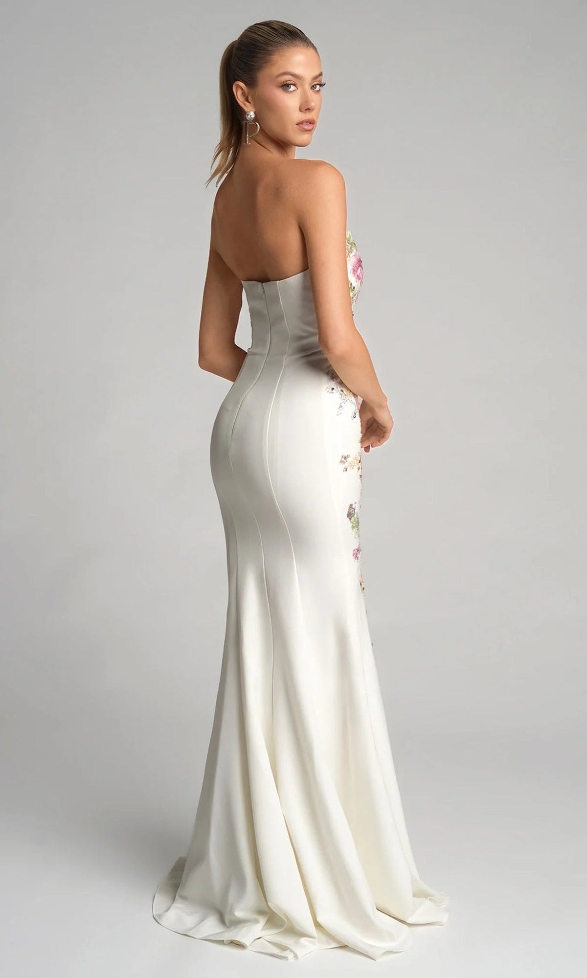 Portia and Scarlett PS26286 - Strapless Shimmer Floral Dress