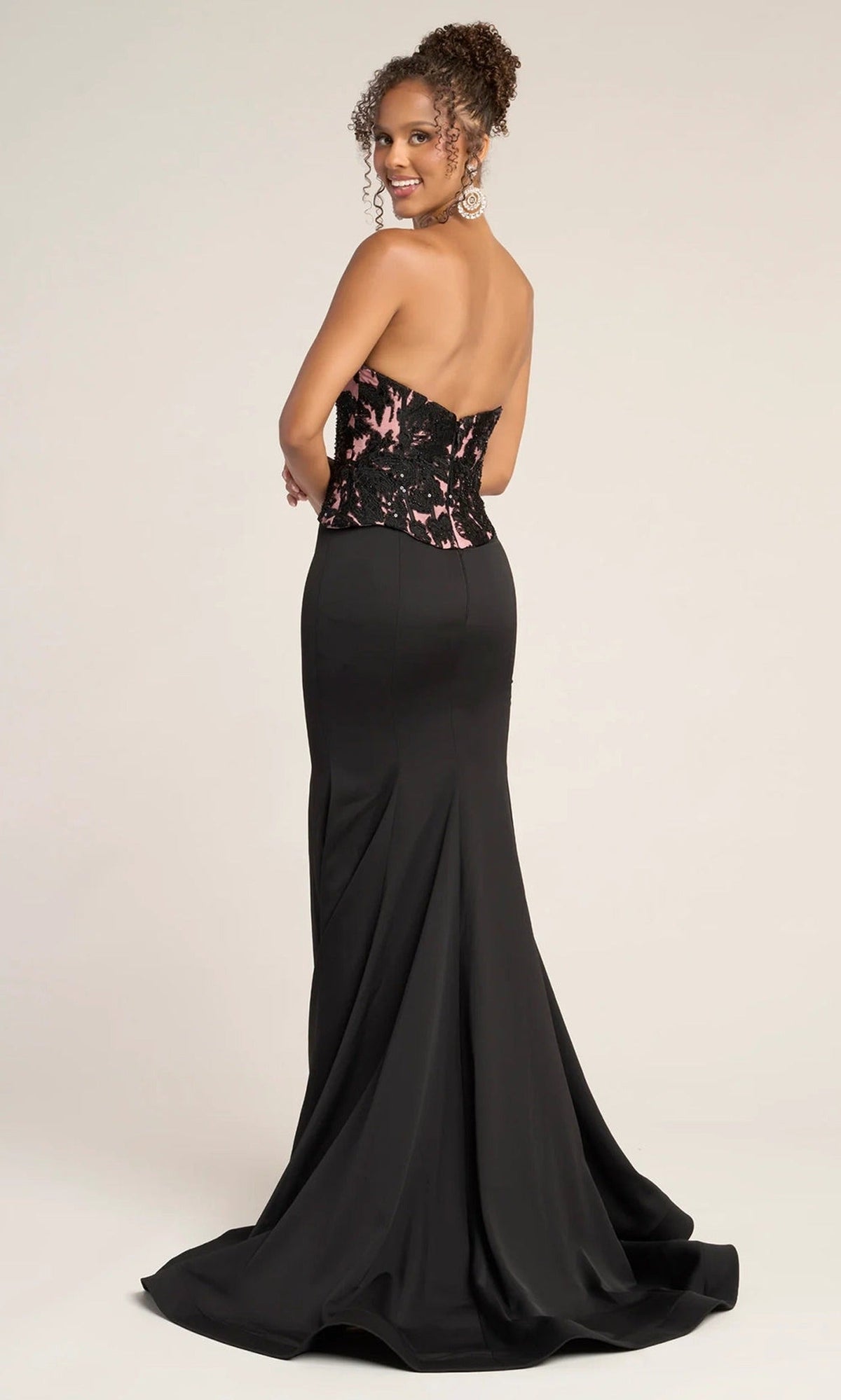 Portia and Scarlett PS26301E - Lace Applique Bodice Trumpet Dress
