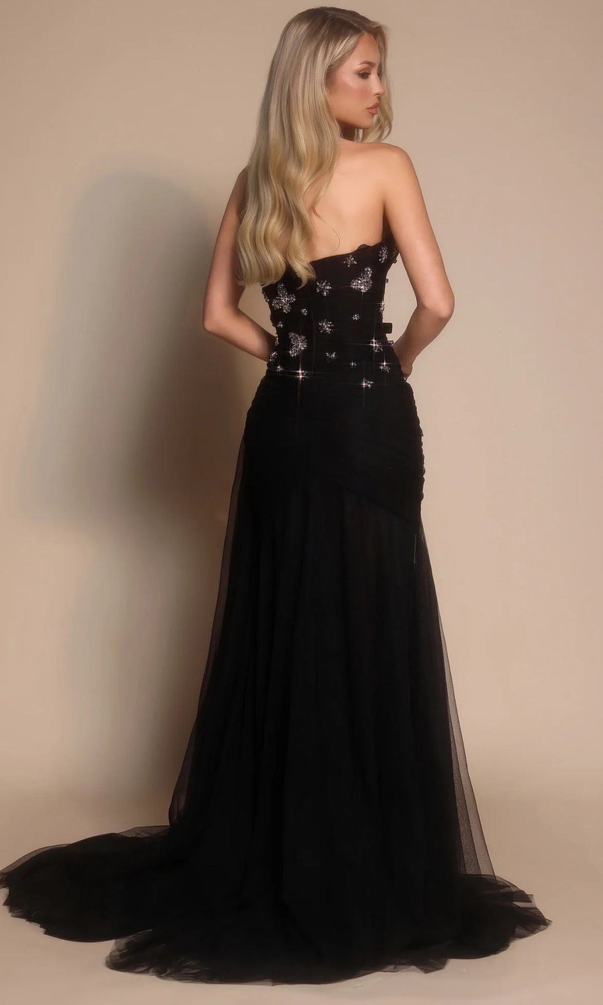 Portia and Scarlett PS26316E - Butterfly Beaded Sweetheart Long Dress
