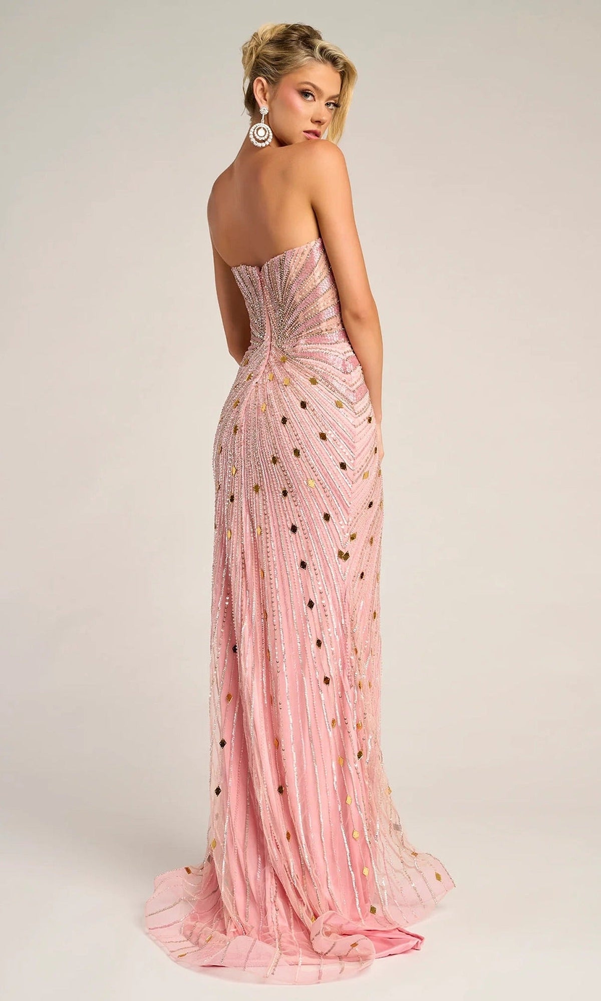 Portia and Scarlett PS26409C - Strapless Mirror Beaded Prom Dress