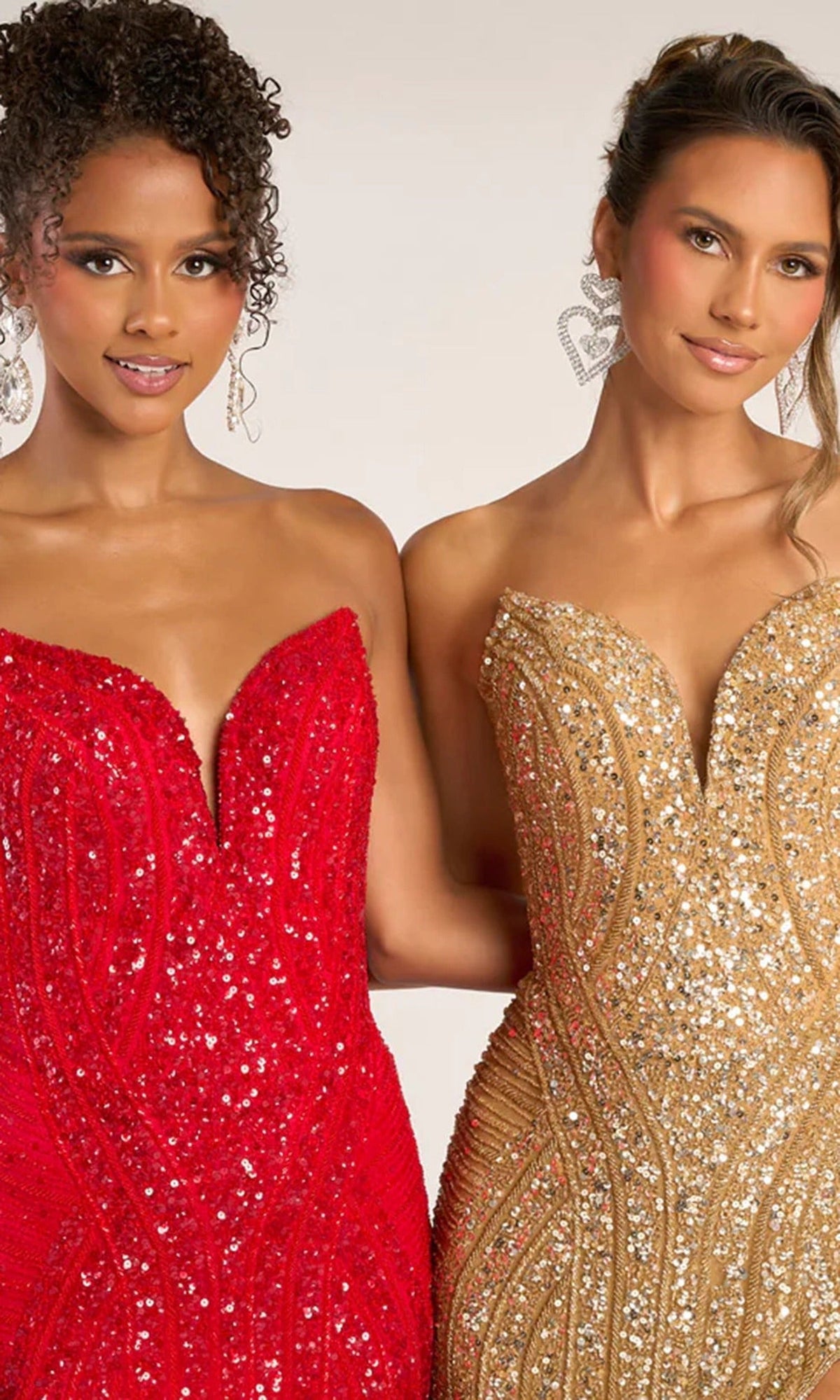 Portia and Scarlett PS26424C - Deep Sweetheart Sparkle Sheath Dress