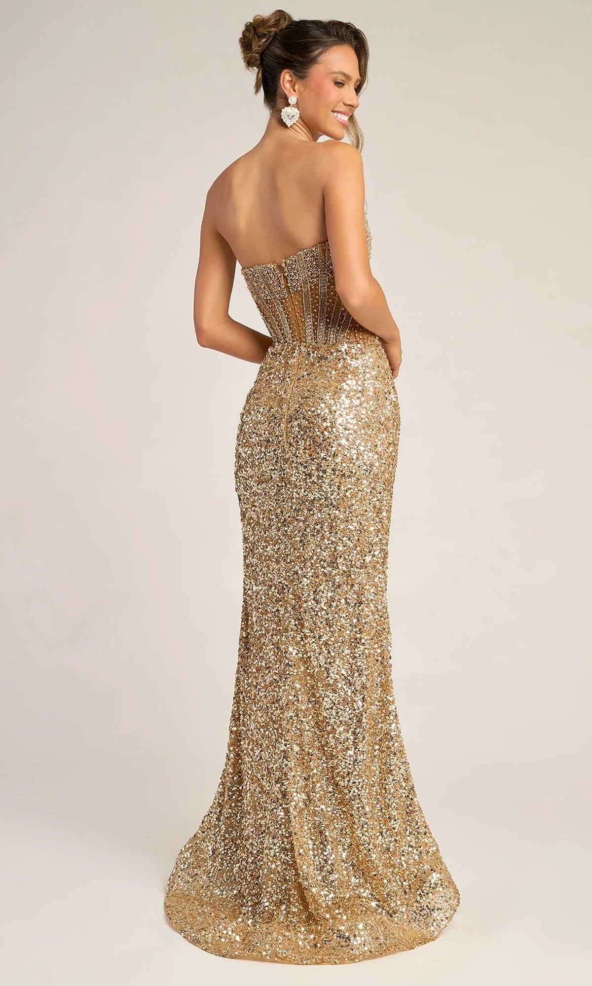 Portia and Scarlett PS26430C - Scoop Neck Strapless Embellished Dress