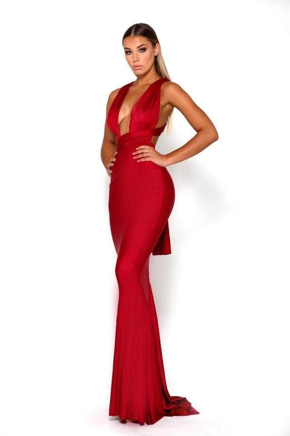 Portia and Scarlett PS6110 - Plunging Neck Sheath Formal Dress