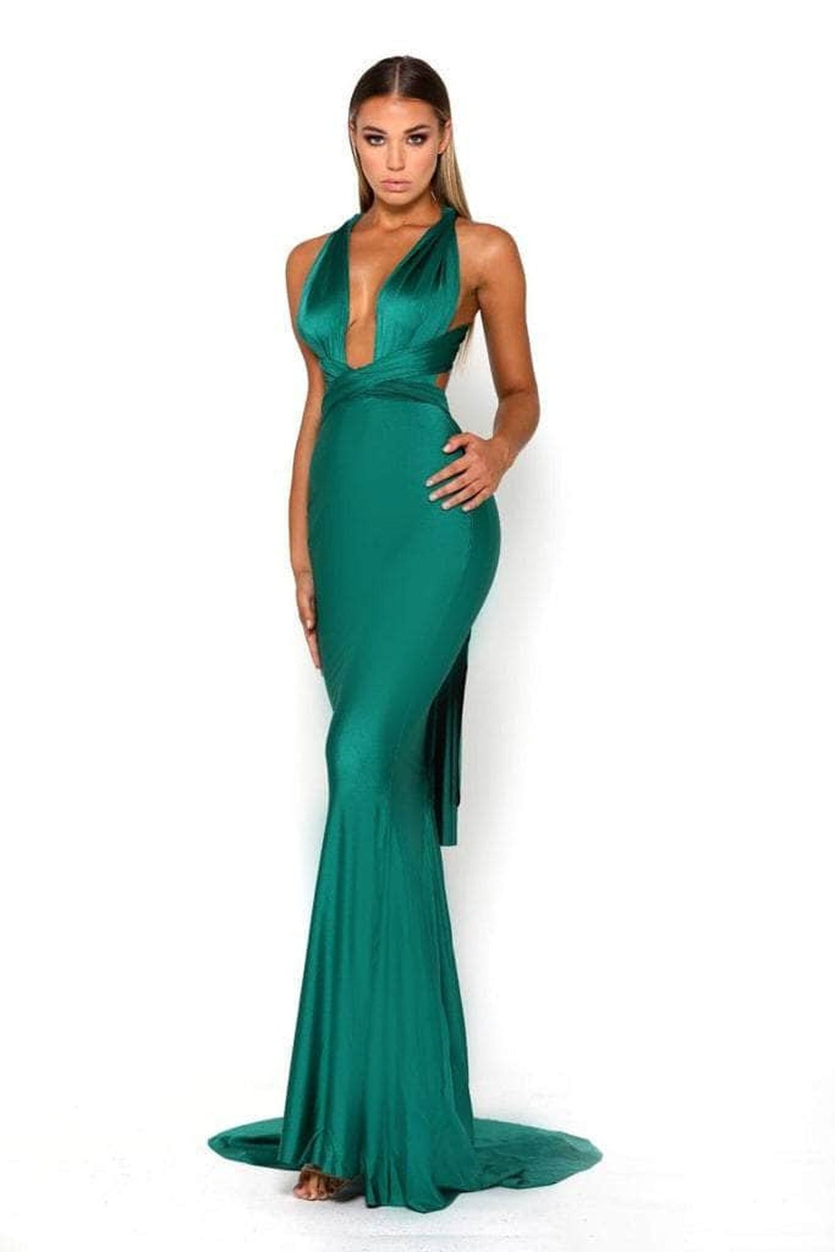 Portia and Scarlett PS6110 - Plunging Neck Sheath Formal Dress