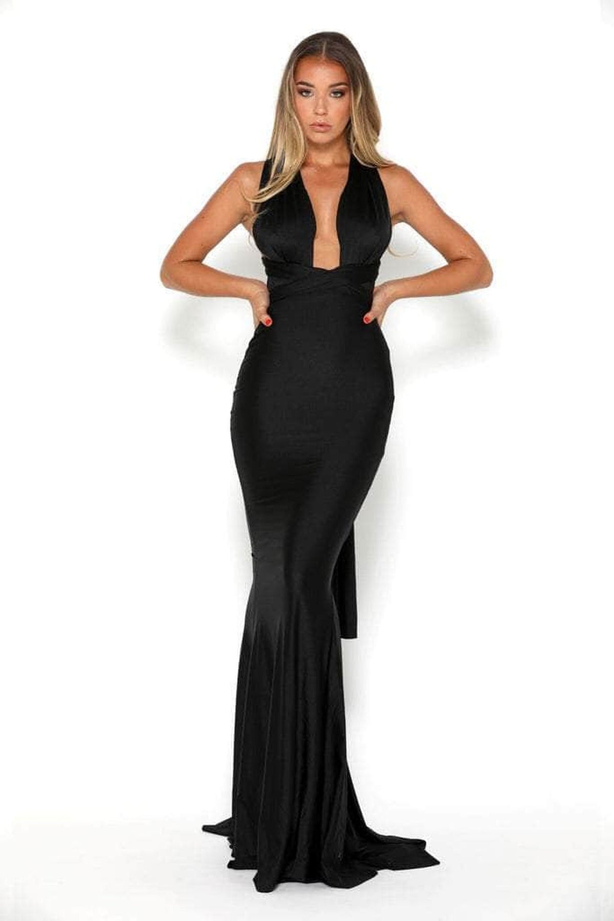 Portia and Scarlett PS6110 - Plunging Neck Sheath Formal Dress