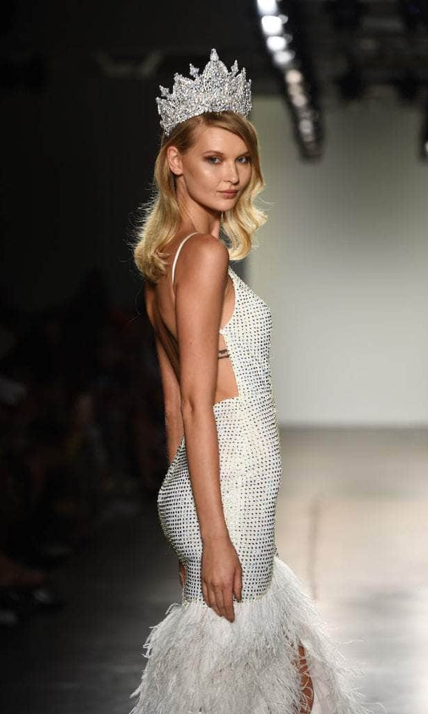 Portia and Scarlett - PS6826 V Neck Feathered Dress - view 8
