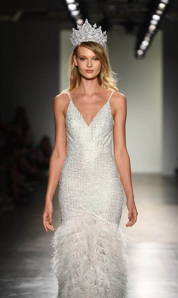 Portia and Scarlett - PS6826 V Neck Feathered Dress - view 7
