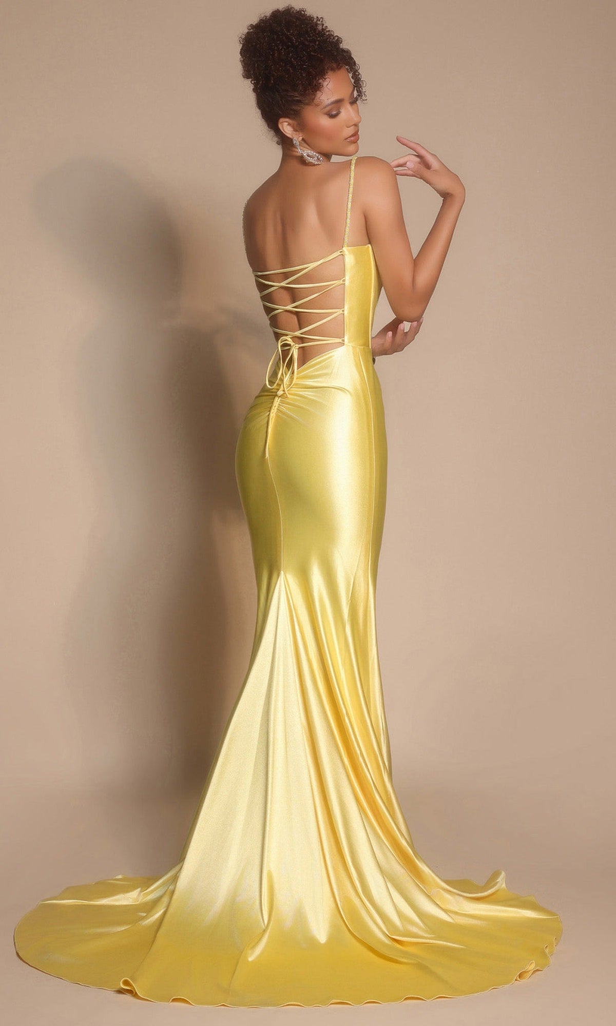 Portia and Scarlett XO042 - Beaded Strap Ruched Prom Gown