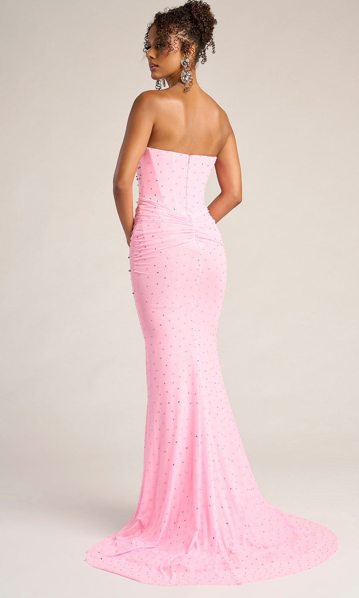 Portia and Scarlett XO059 - Rhinestone Embellished Basque Fitted Dress