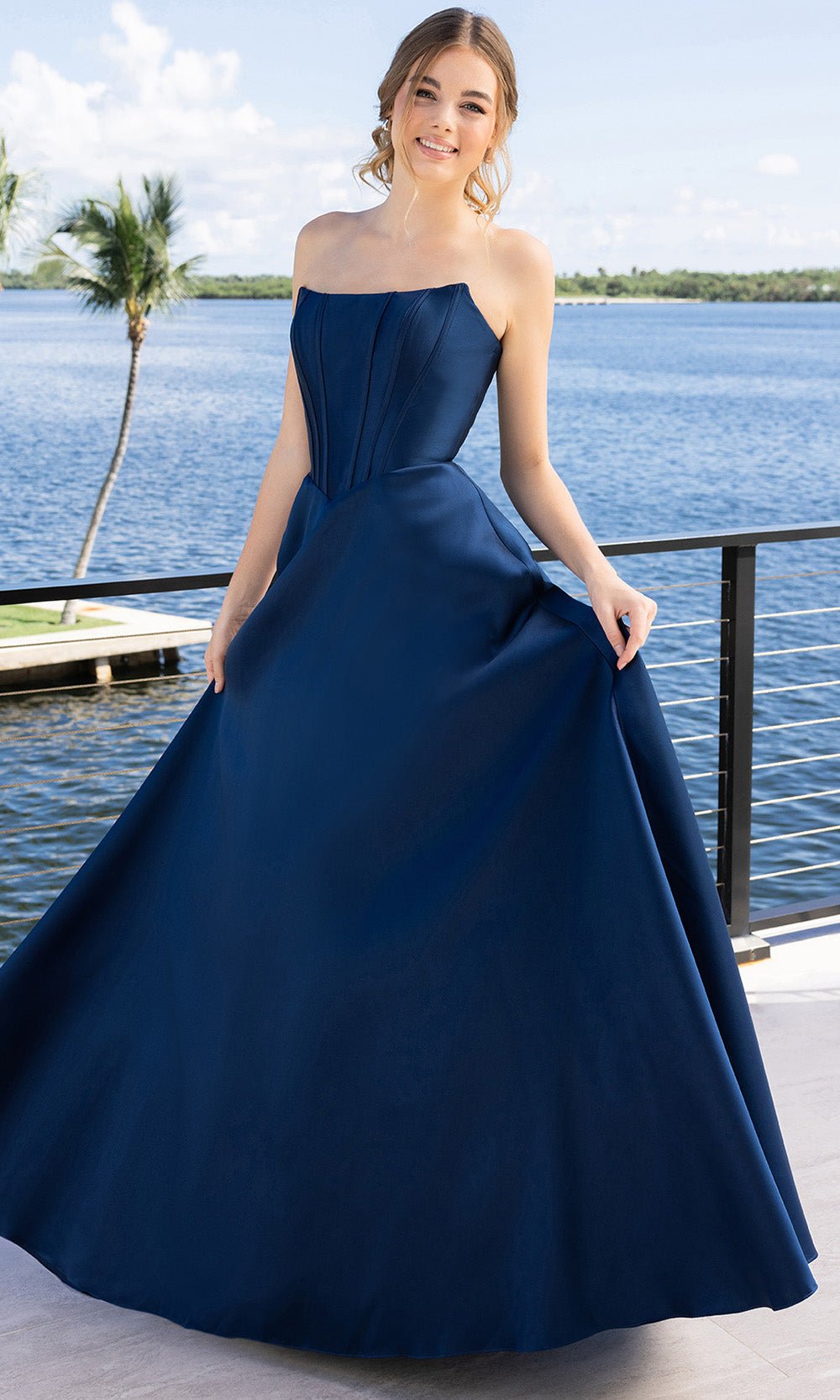 Portia and Scarlett XO124 - Strapless Corset Bodice A-Line Gown - Silhouette Dresses