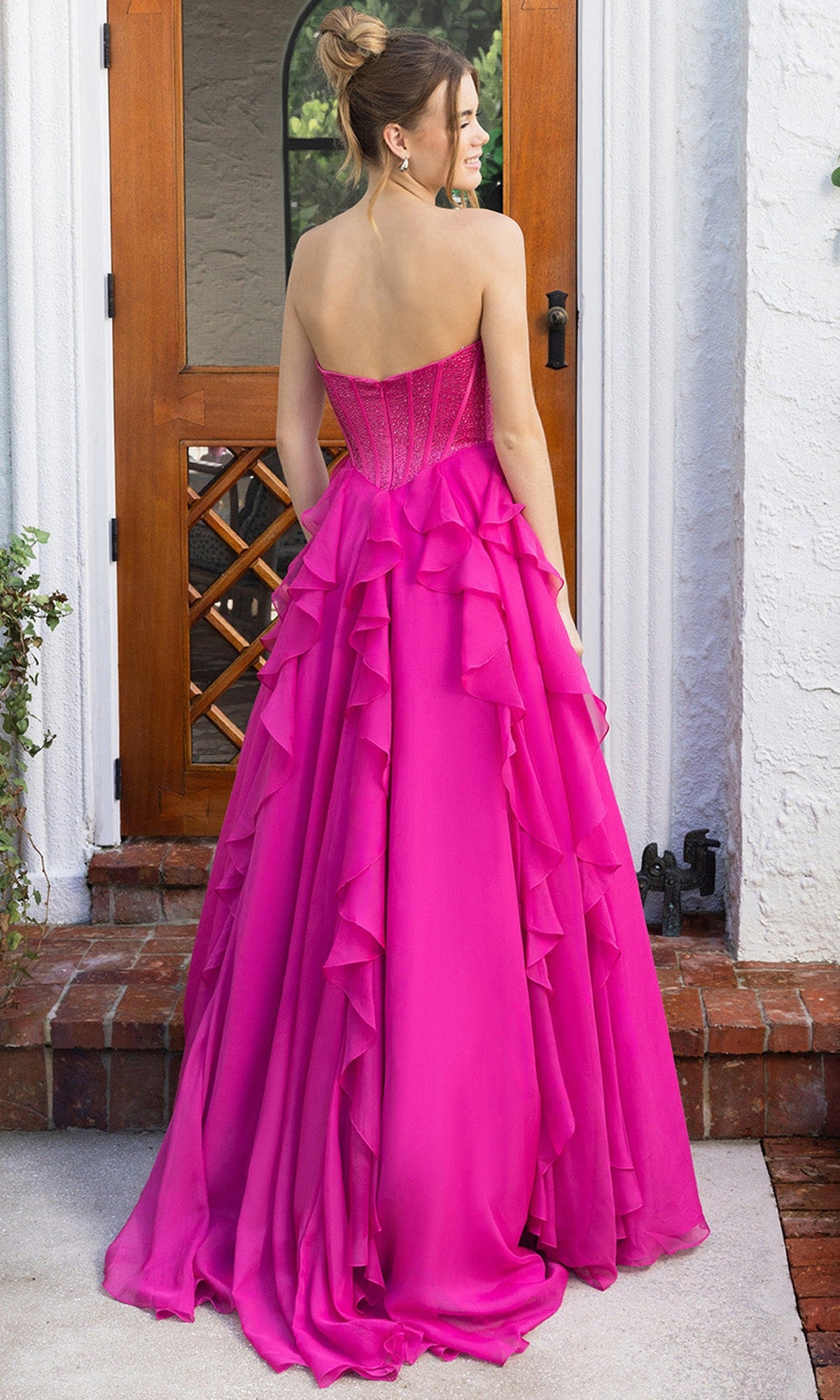 Portia and Scarlett XO174 - Corset Ruffle Overlay Prom Gown