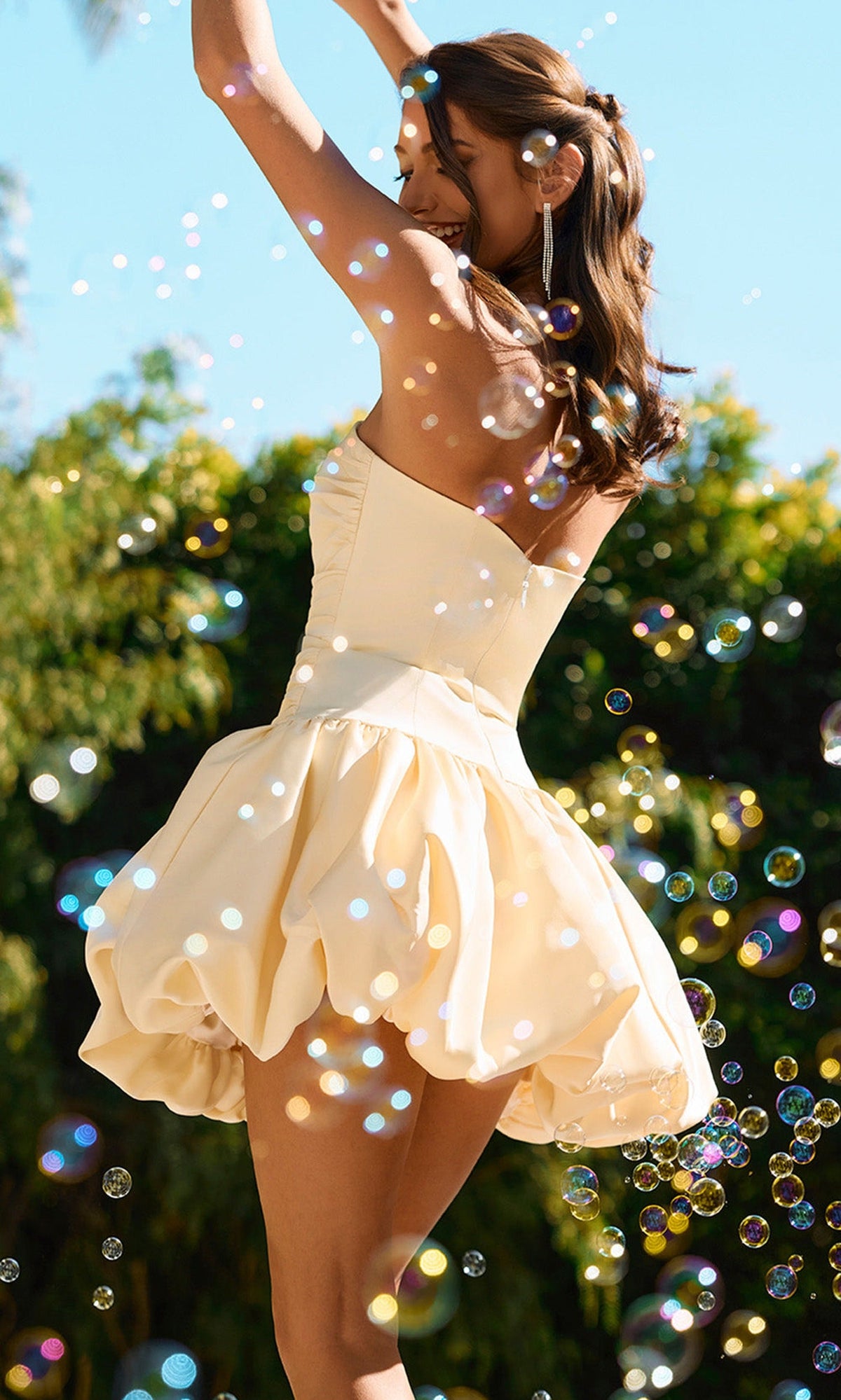 Portia and Scarlett XO200 - Straight Across Bubble Mini Dress