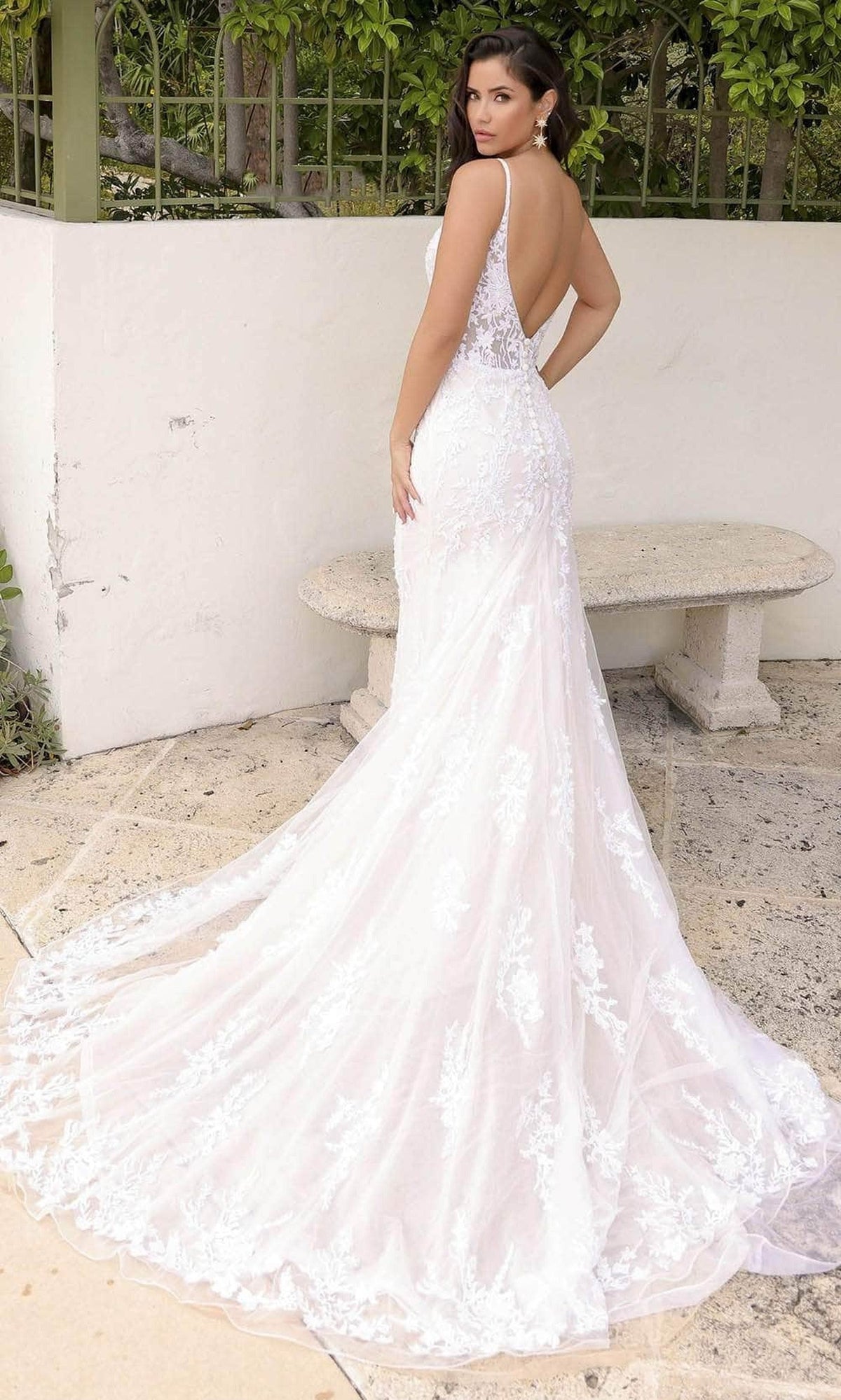 Primavera Couture 11103 - Lace Applique Mermaid Wedding Gown