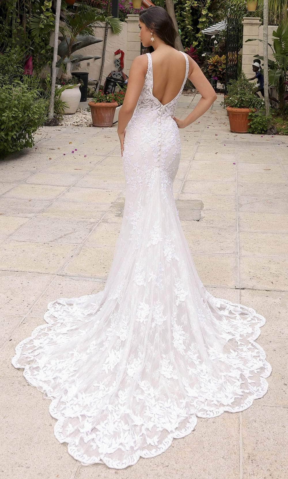 Primavera Couture 11109 - Plunging Neck Sleeveless Wedding Dress - view 6