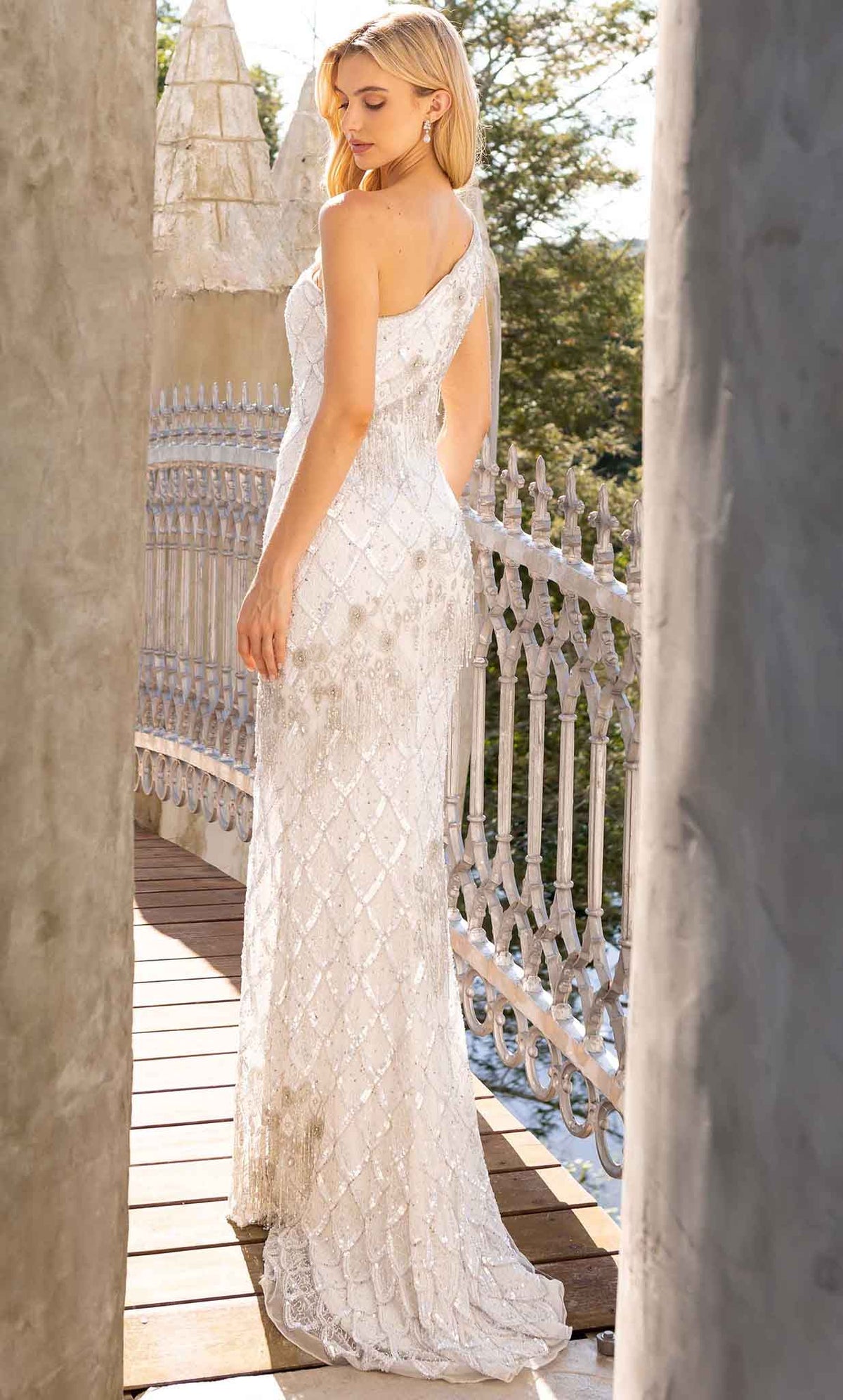 Primavera Couture 12051 - One-Sleeve Embellished Evening Gown - view 5