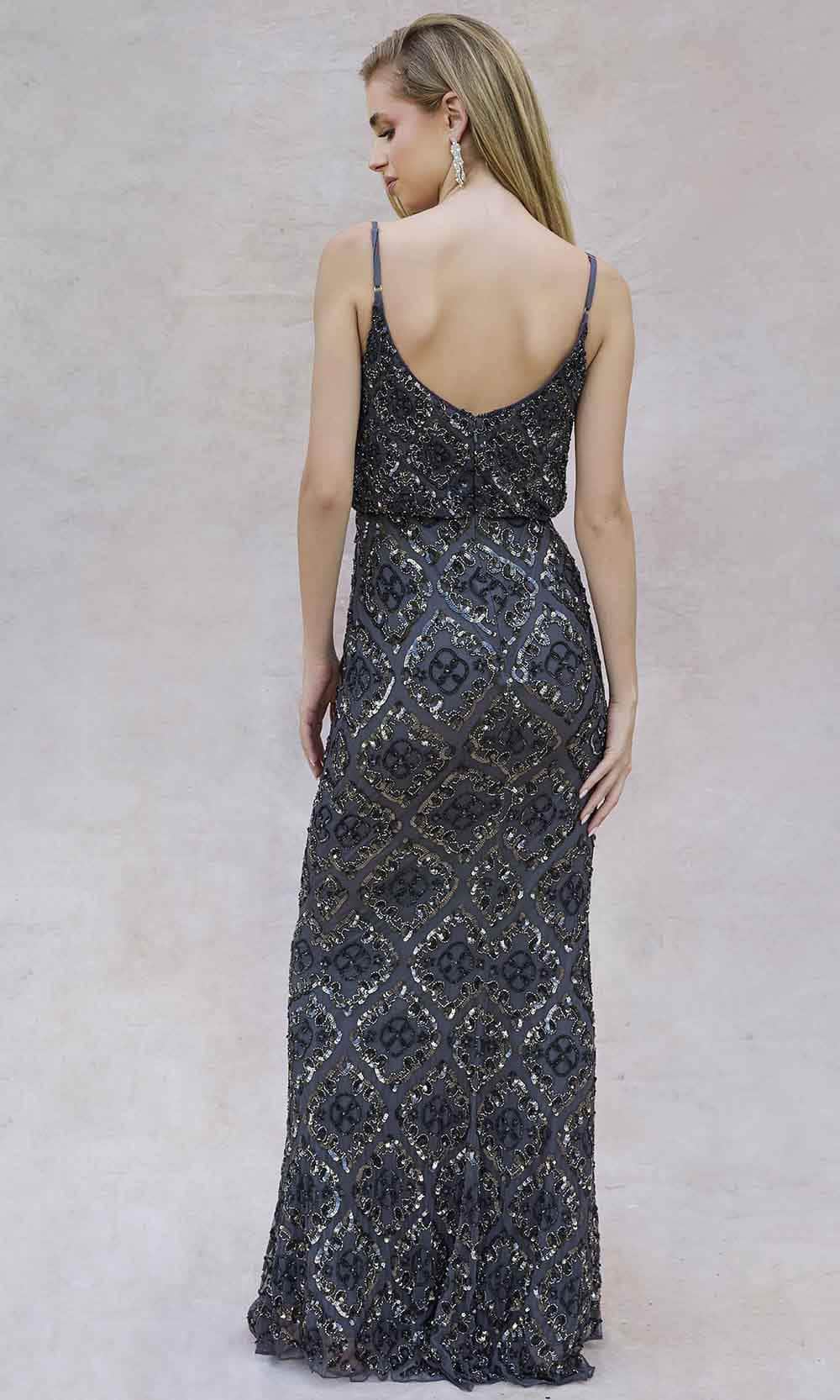 Primavera Couture 13139 - Beaded Sleeveless Bodice Evening Gown - back view