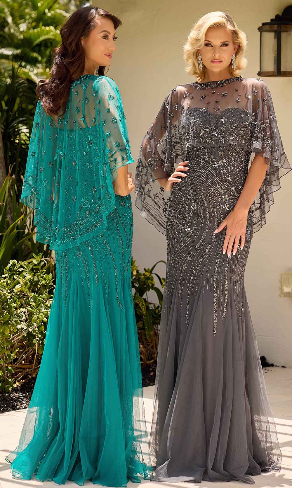 Primavera Couture 13145 - Strapless Sheer Capelet Evening Dress - view 13