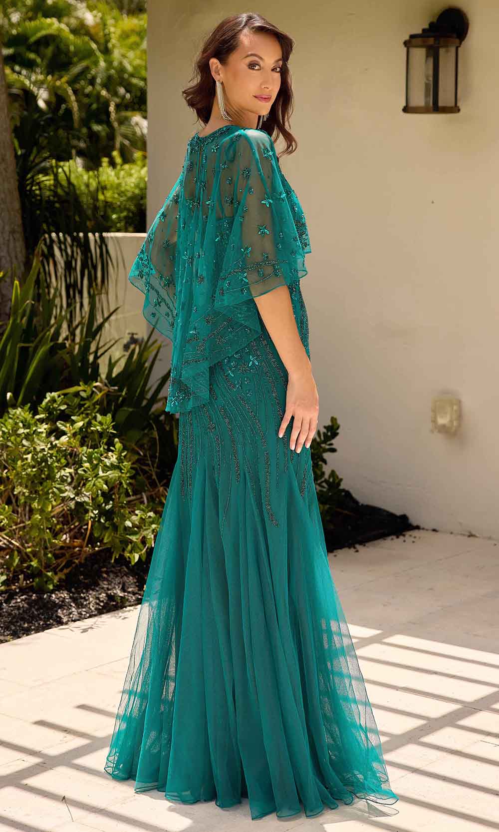 Primavera Couture 13145 - Strapless Sheer Capelet Evening Dress - view 10