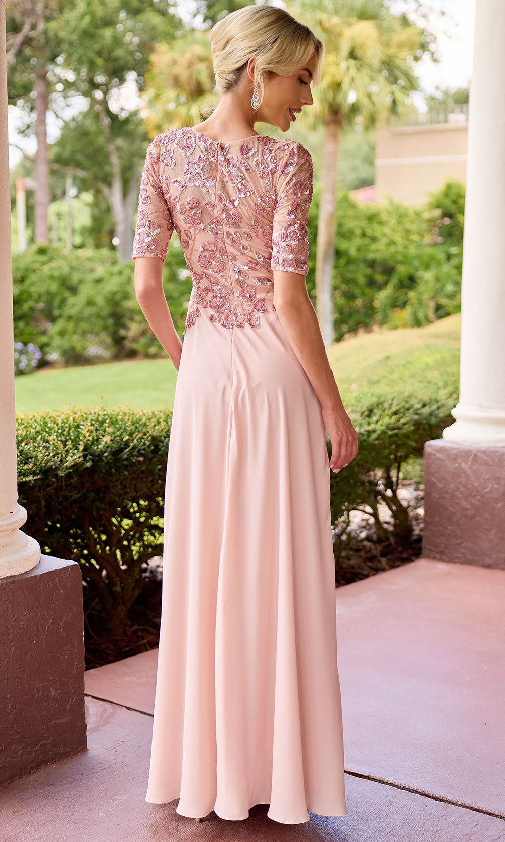 Primavera Couture 13171 - Embellished Jewel Neck A-Line Dress - Silhouette Dresses