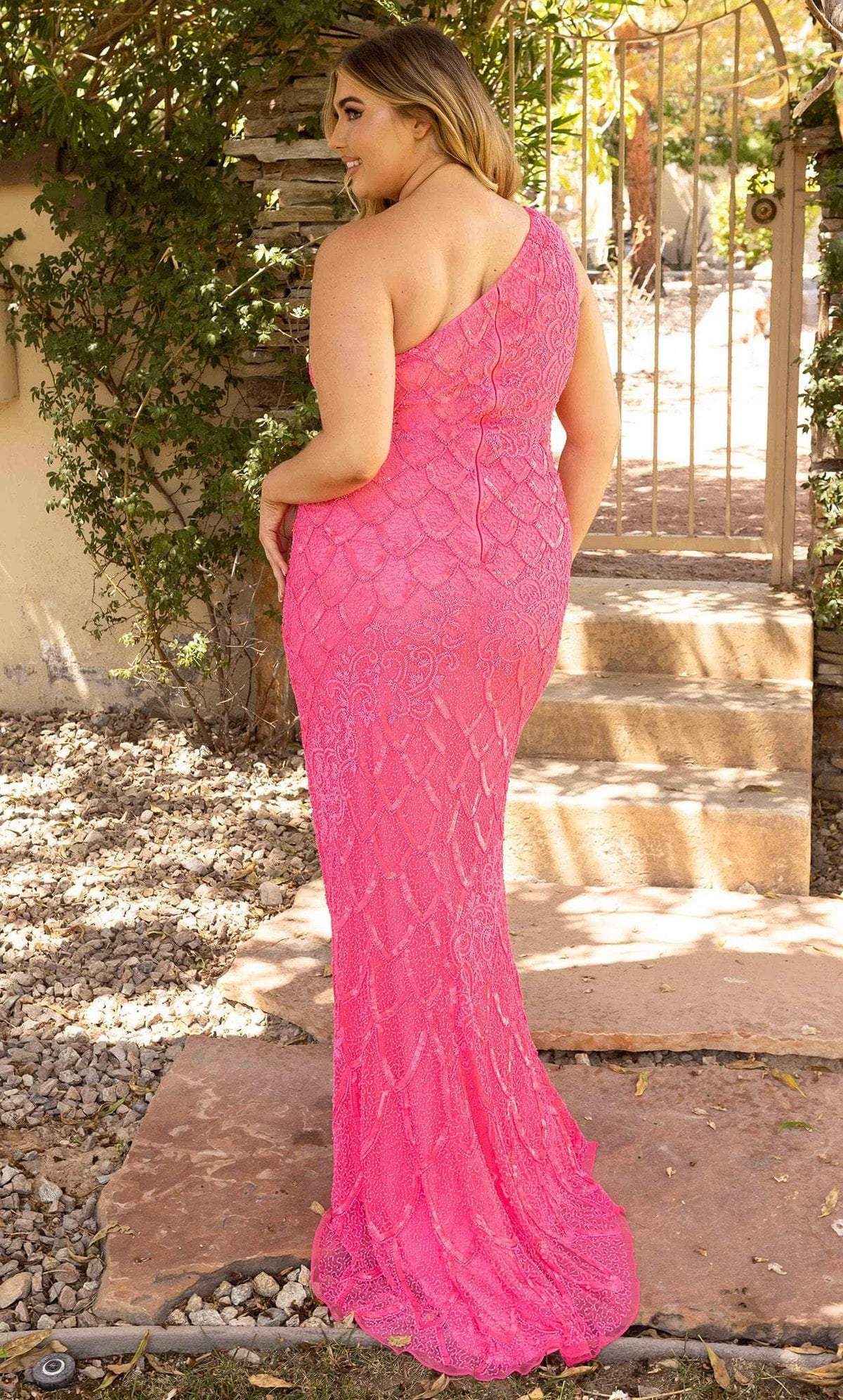 Primavera Couture 14002 - Scale-Like Sequined Evening Gown - view 8