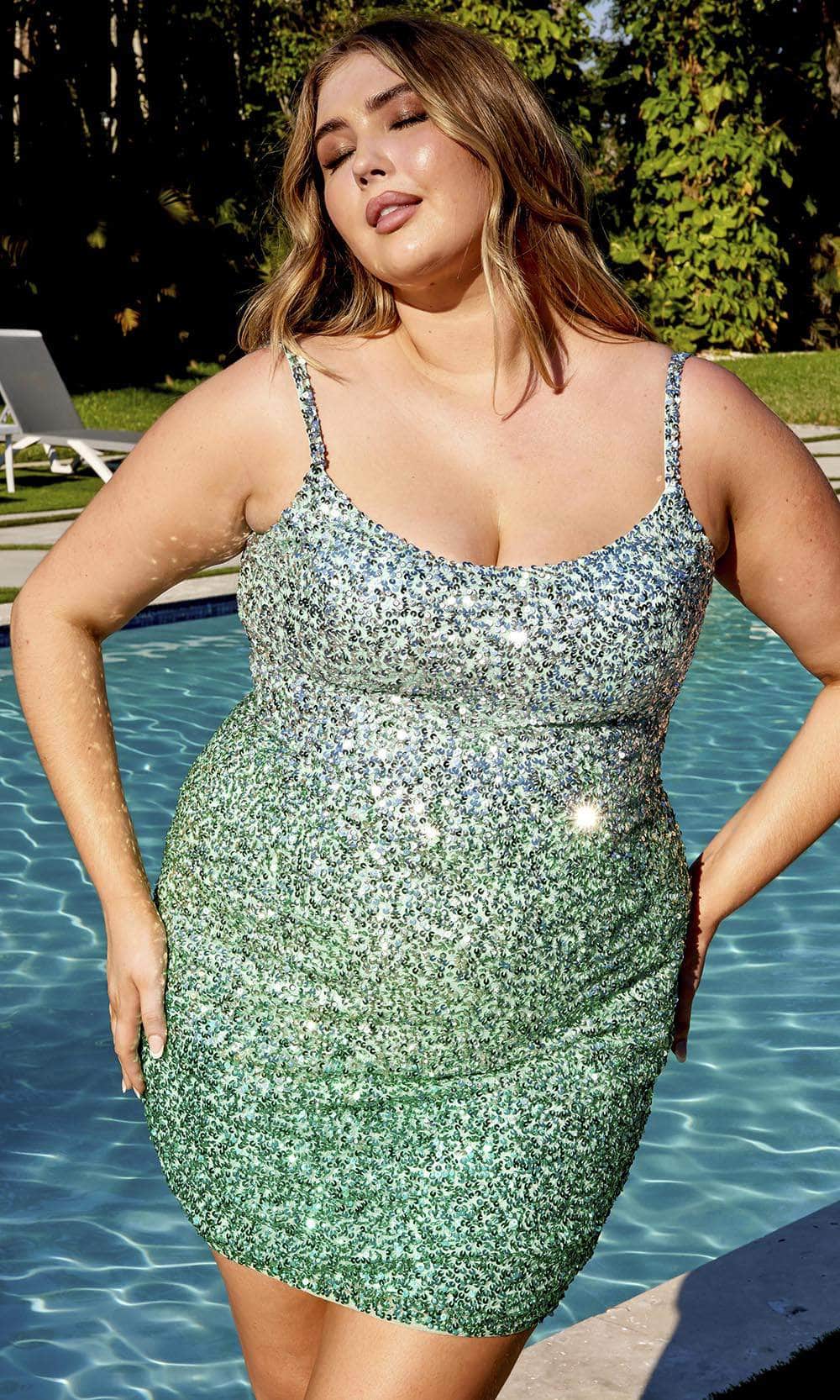 Primavera Couture 14025 - Sleeveless Sequin Embellished Cocktail Dress - view 5