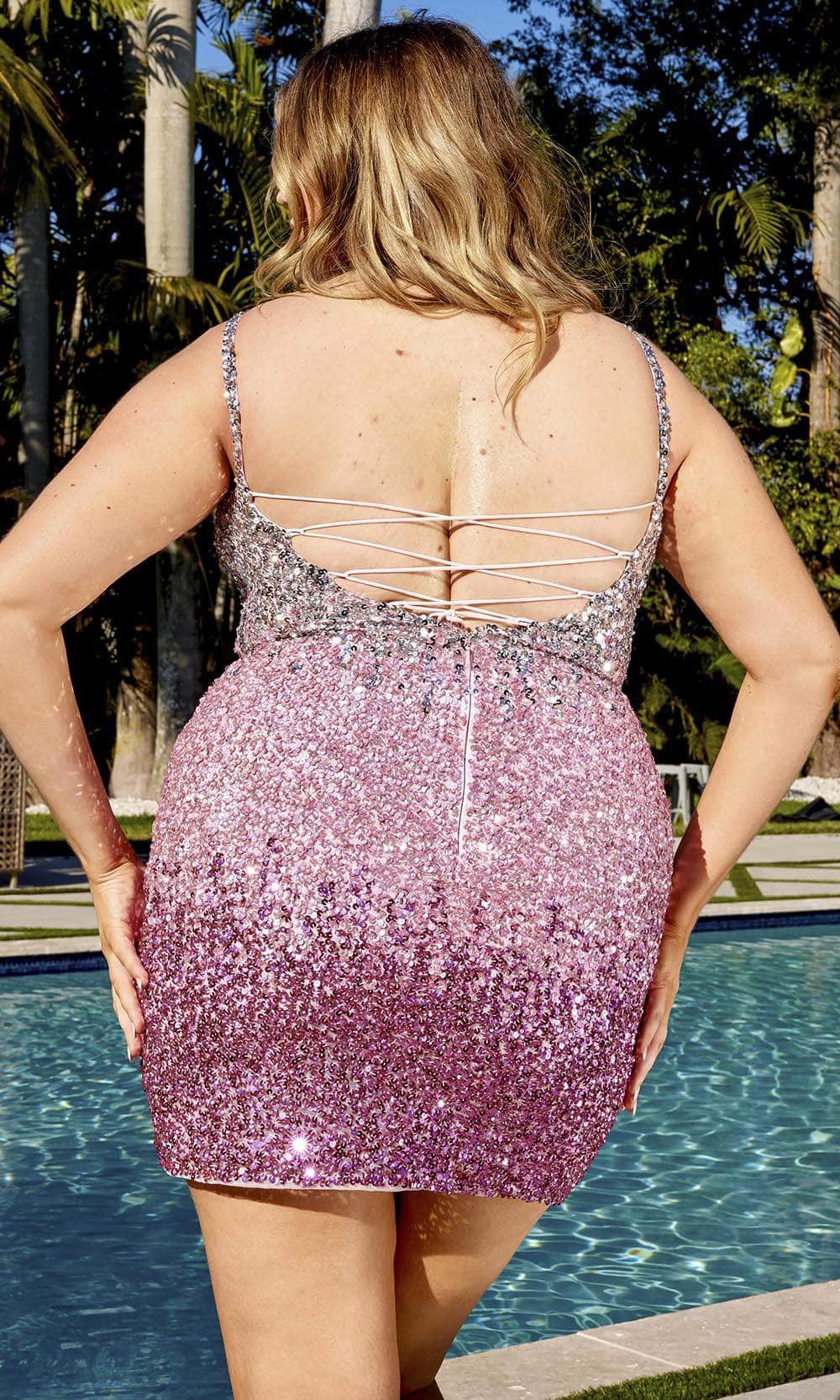 Primavera Couture 14025 - Sleeveless Sequin Embellished Cocktail Dress - view 9