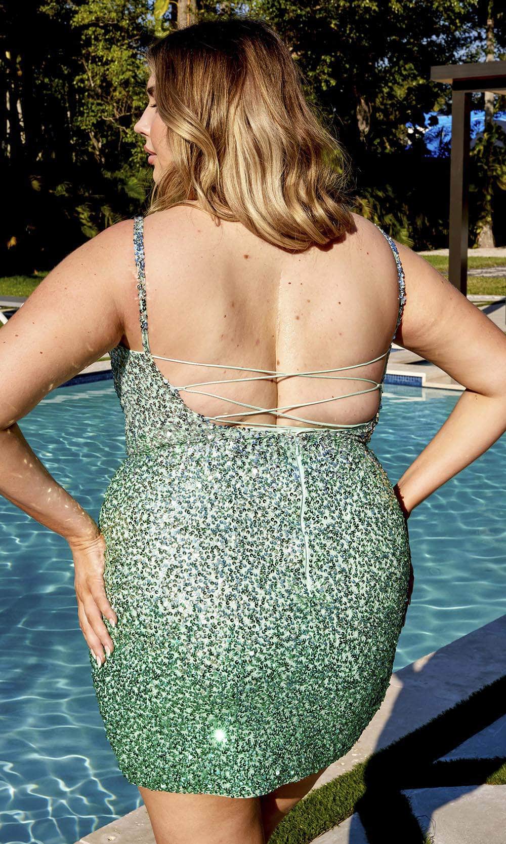 Primavera Couture 14025 - Sleeveless Sequin Embellished Cocktail Dress - view 6