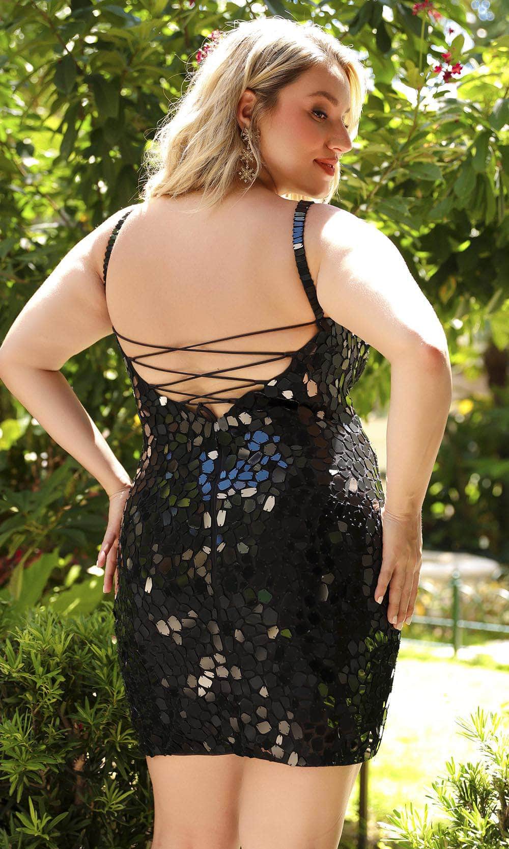Primavera Couture 14032 - Cut Glass Homecoming Dress - back view